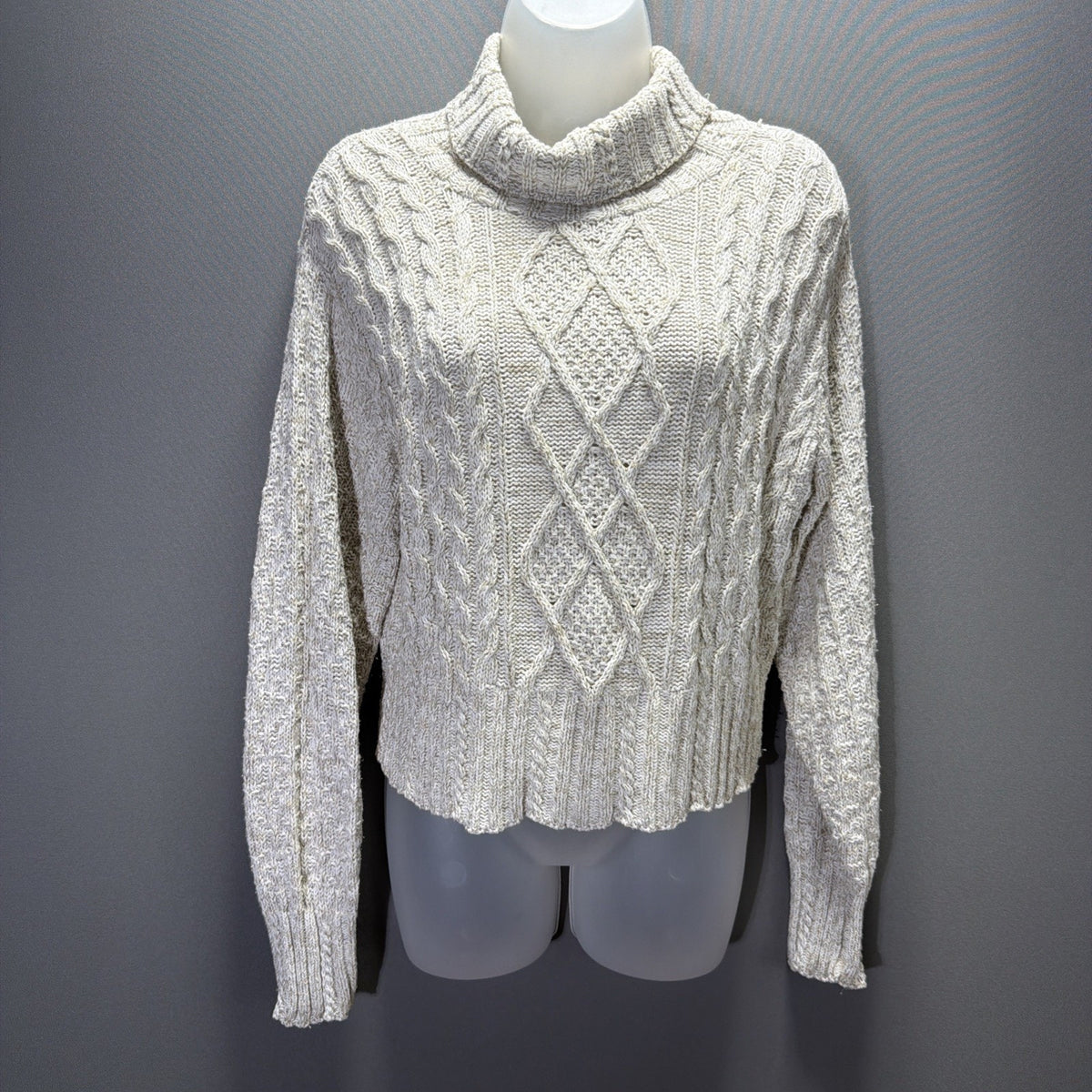 Vintage 80s 955 Originals Turtleneck Sweater Women's Small Preppy Cable Knit