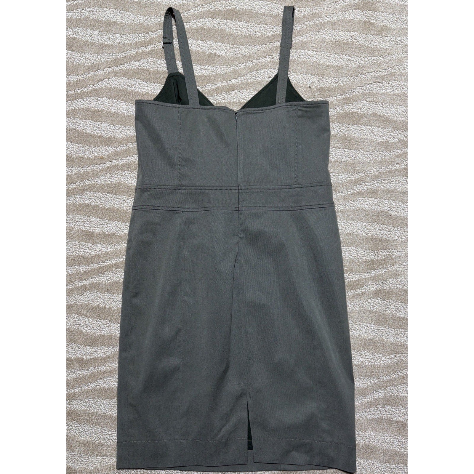 Worth New York Womens Gray Lined Sleeveless Knee Length Dress sz 6 Stretch USA
