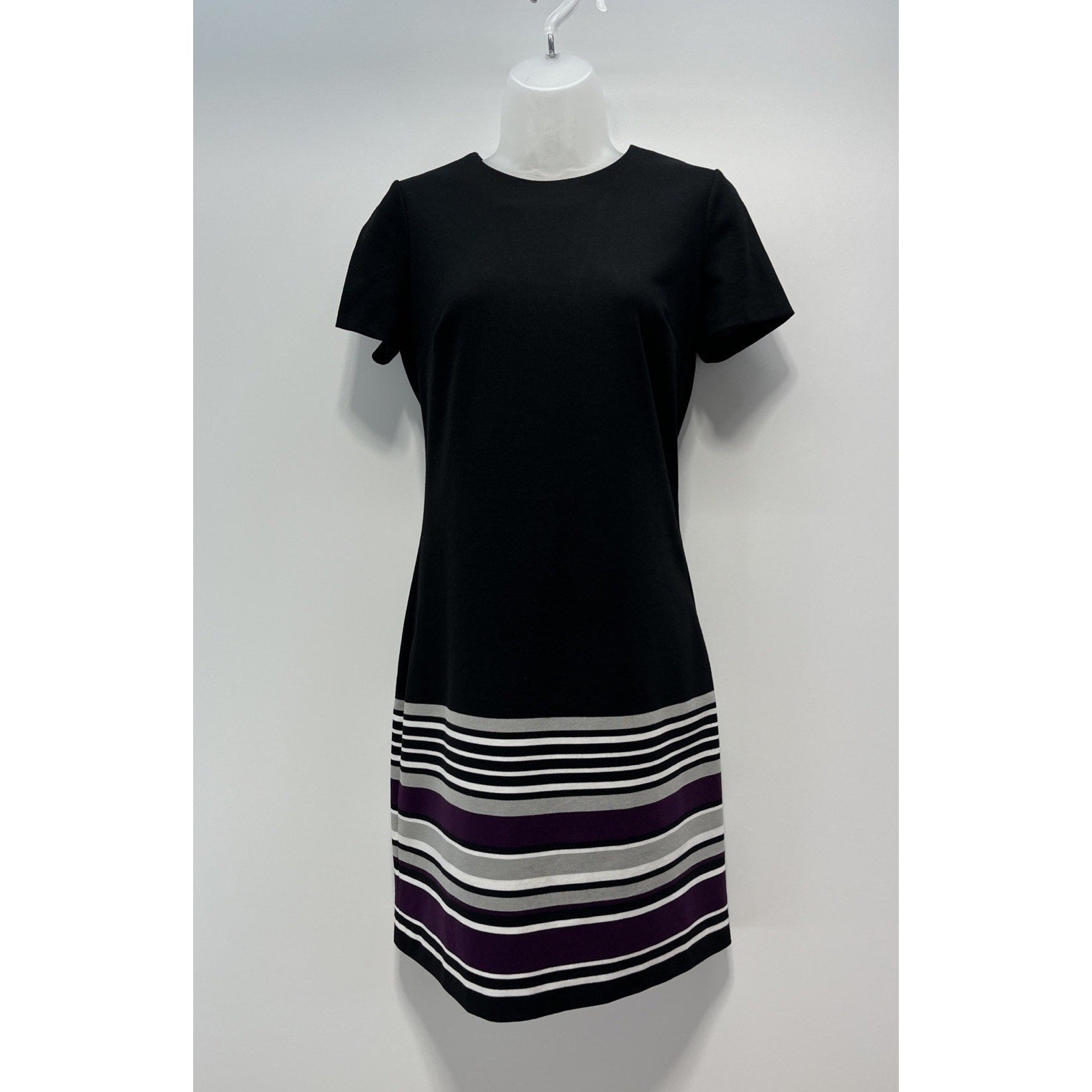 Calvin Klein Women's Striped-Hem A-Line Zip Up Dress Size 6