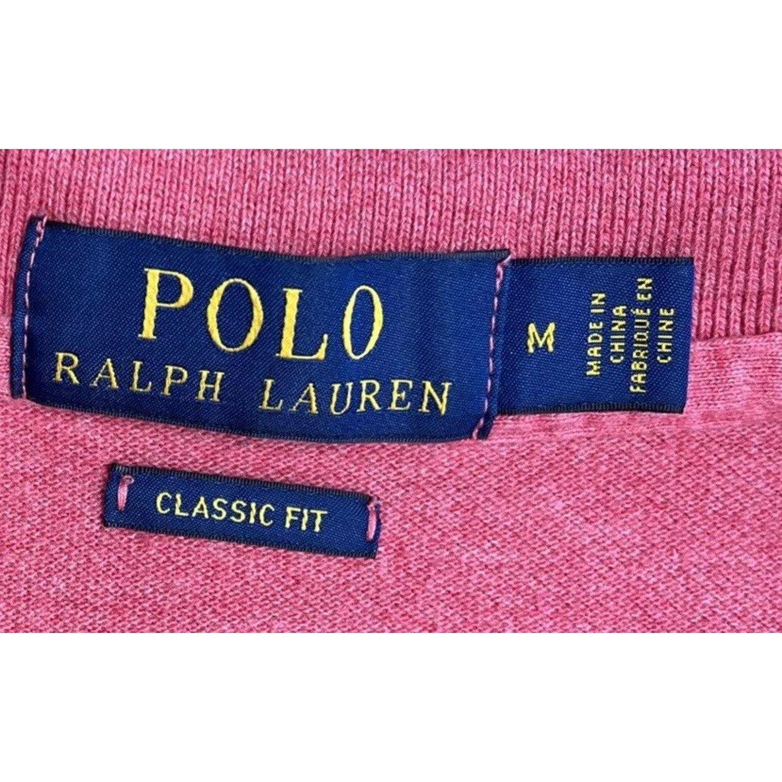 Mens Polo Ralph Lauren Red/Pink Classic Fit Polo Shirt Size Medium