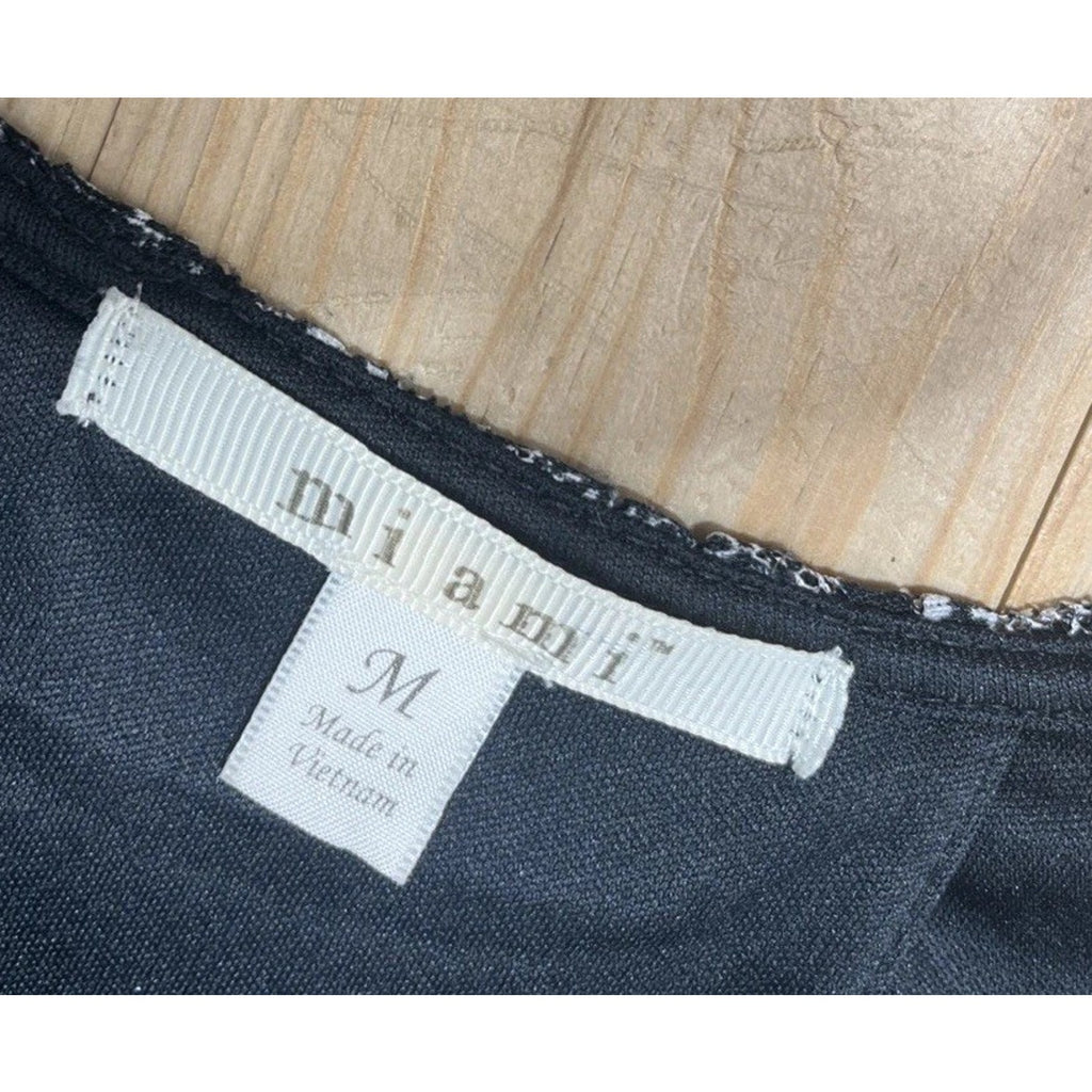 MI AMI Women Mini Peasant Dress Size Medium Paisley Lace Embroidered Pullover