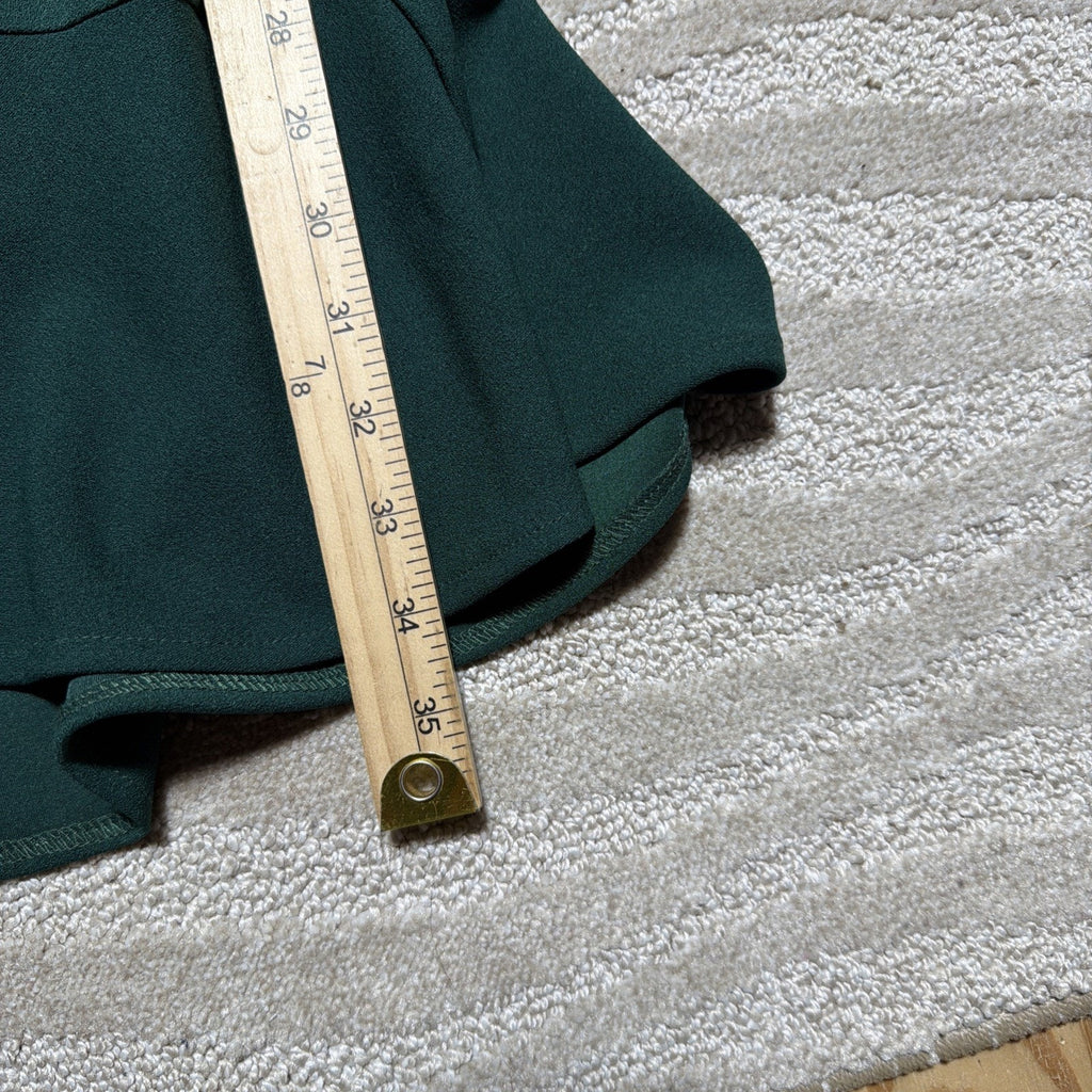 Selfie Leslie Jackie Wide Ruffle Hem Pinafore Dress In Forest Green NWT Size S