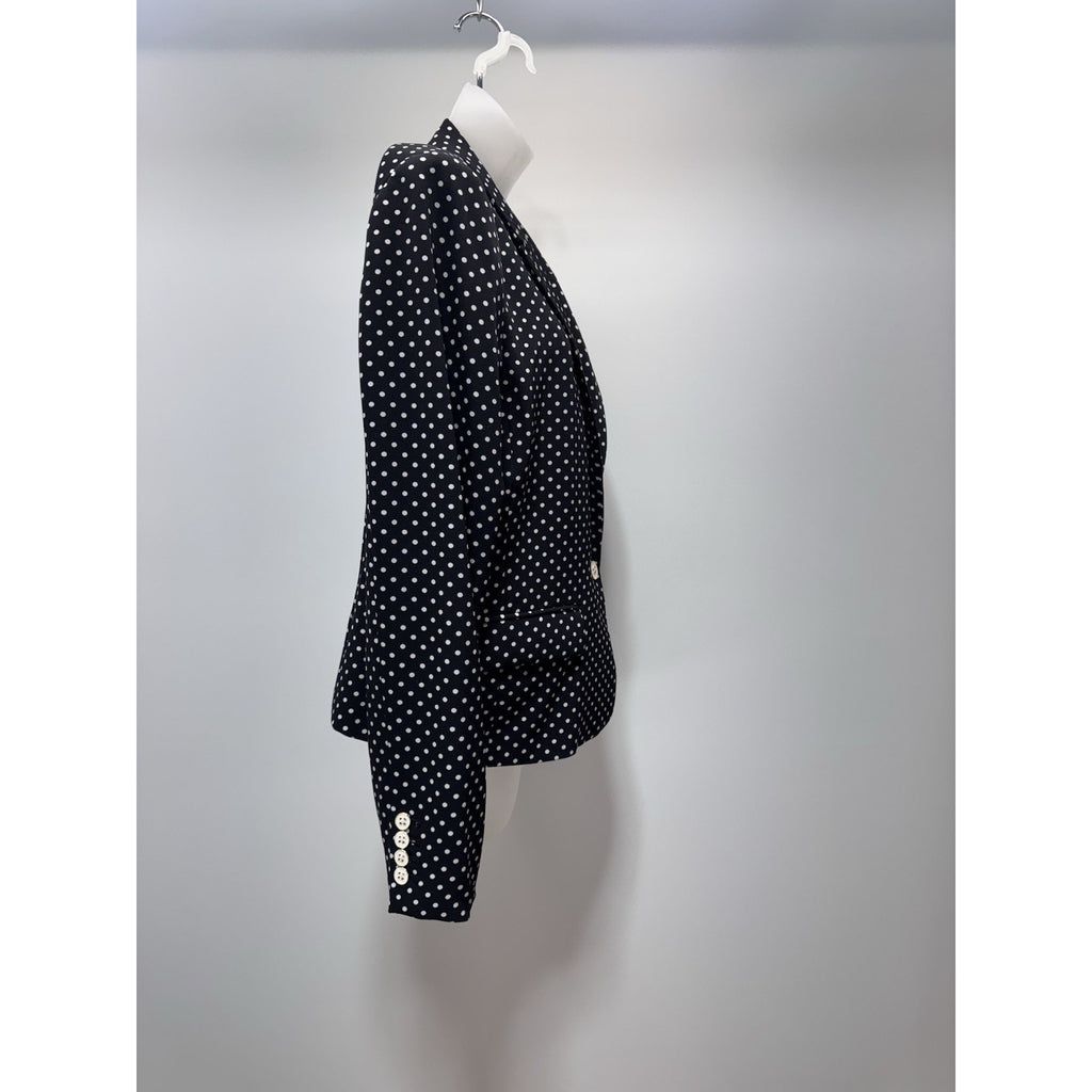 Tommy Hilfiger Blazer Black White Polka Dots Preppy Classic Women’s size LP