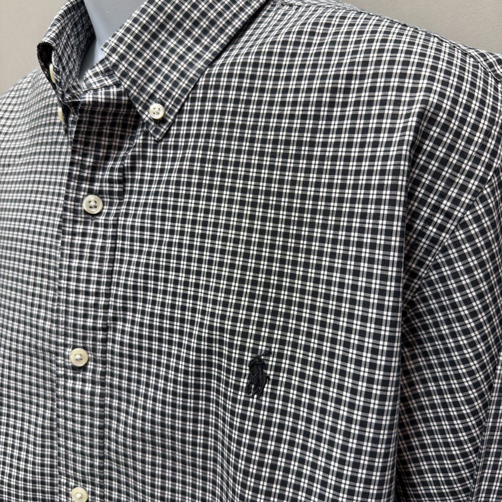Ralph Lauren Classic Fit Oxford Gingham Check Shirt Casual Button-Up Size XL