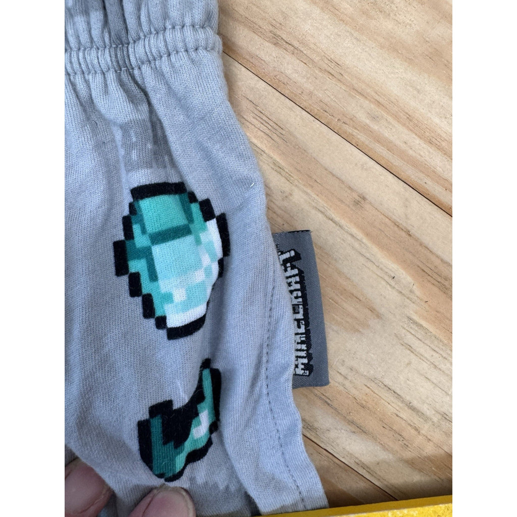 Minecraft Men’s Diamond, Diamond Armor Gray Printed Lounge Sleep Pants Small