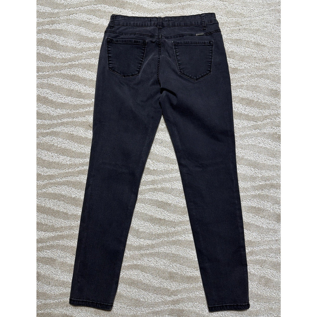 KanCan LA Mid Rise Skinny Distressed Jeans Women's Size 11/29 Black Cut 4374