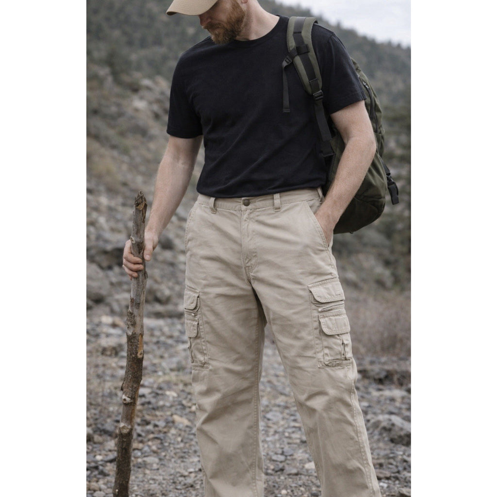 Orvis Cargo Pants Mens 42 Khaki Cotton Hiking Utility Outdoor Workwear Pockets