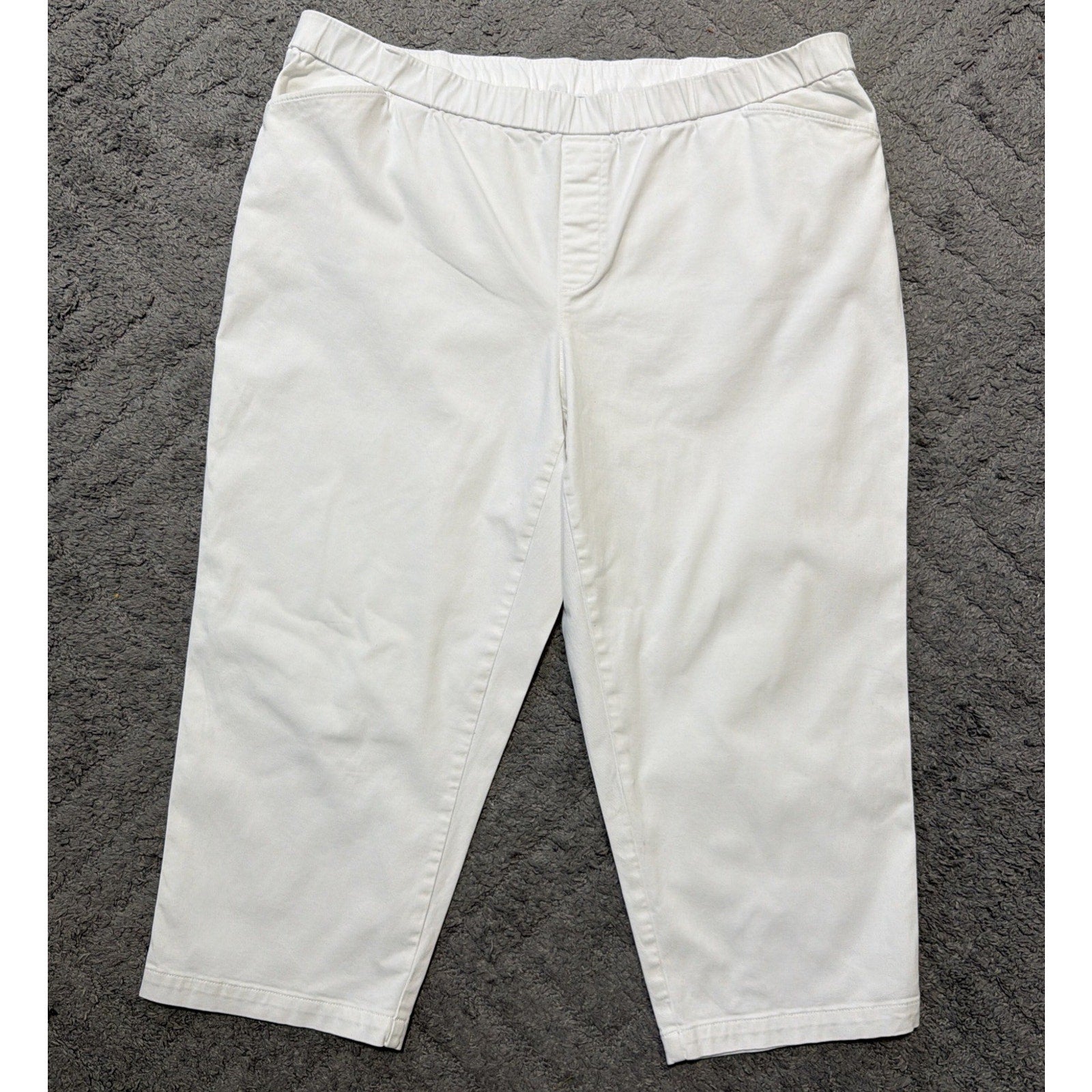 Lands' End Mid Rise Capri Cropped Pants Women Plus Size 22W Pull On Pockets