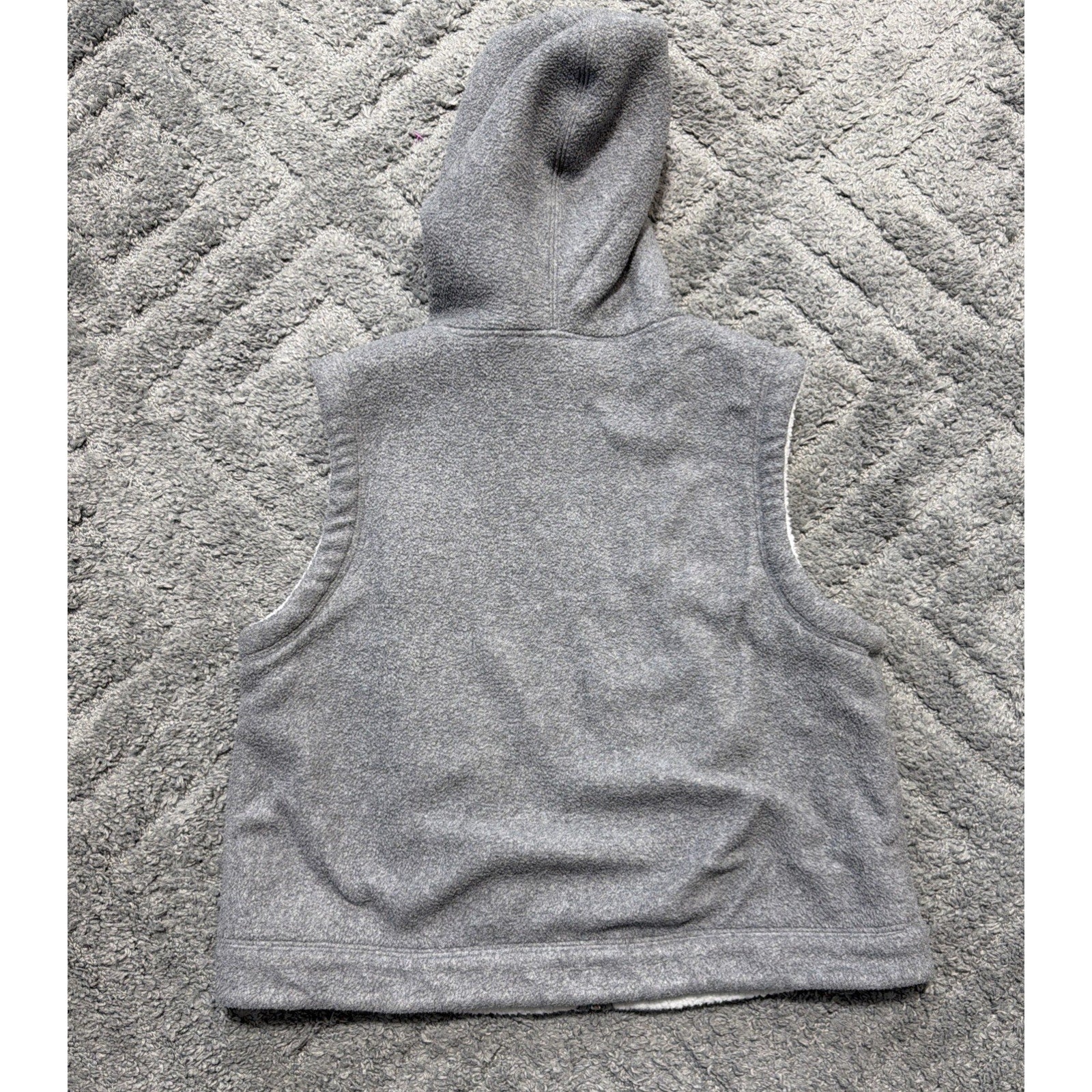 Coaco NY Fleece Polyester Soft Warm Full Zip Hooded Vest Light Grey Womens Sz M