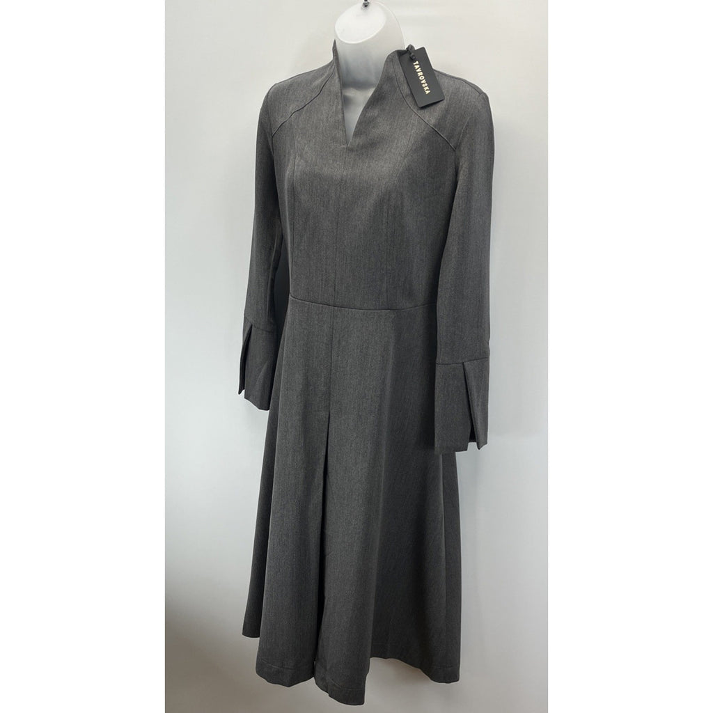 Tavrovska Gray High Neck Midi Pencil Dress Size 38 US 4