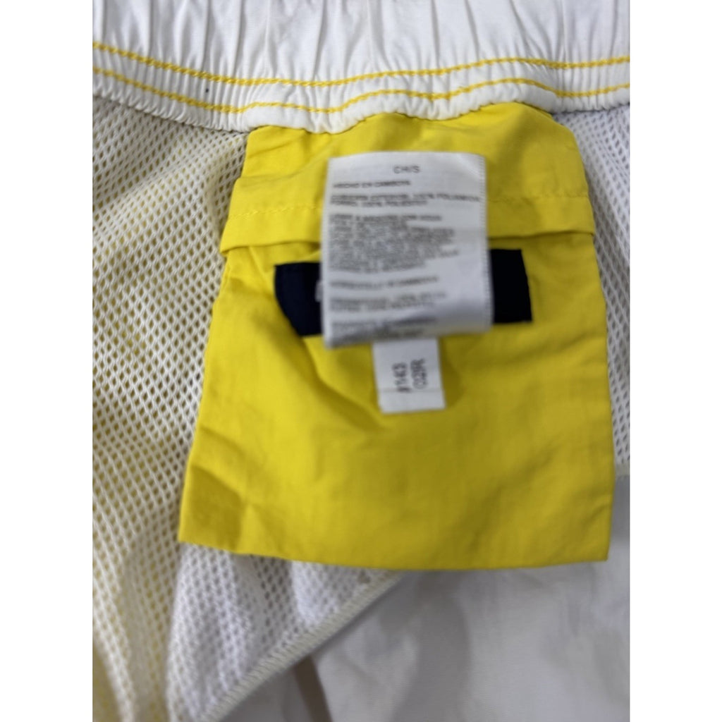 Nautica Swim Shorts Trunks Men's Size Small Nautical Logo 6" Yellow Black White
