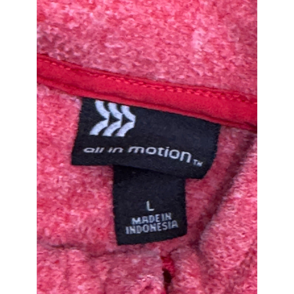 All In Motion 1/4 Zip Hooded Pullover, Women’s Large Light Red Athletic Fit