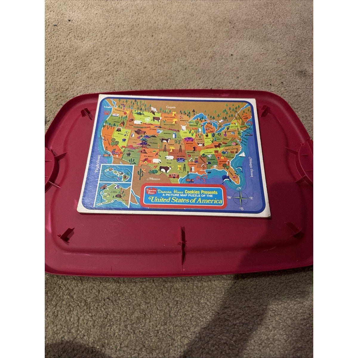 Vintage Sealed DUNCAN HINES COOKIES Picture Map Puzzle UNITED STATES of AMERICA