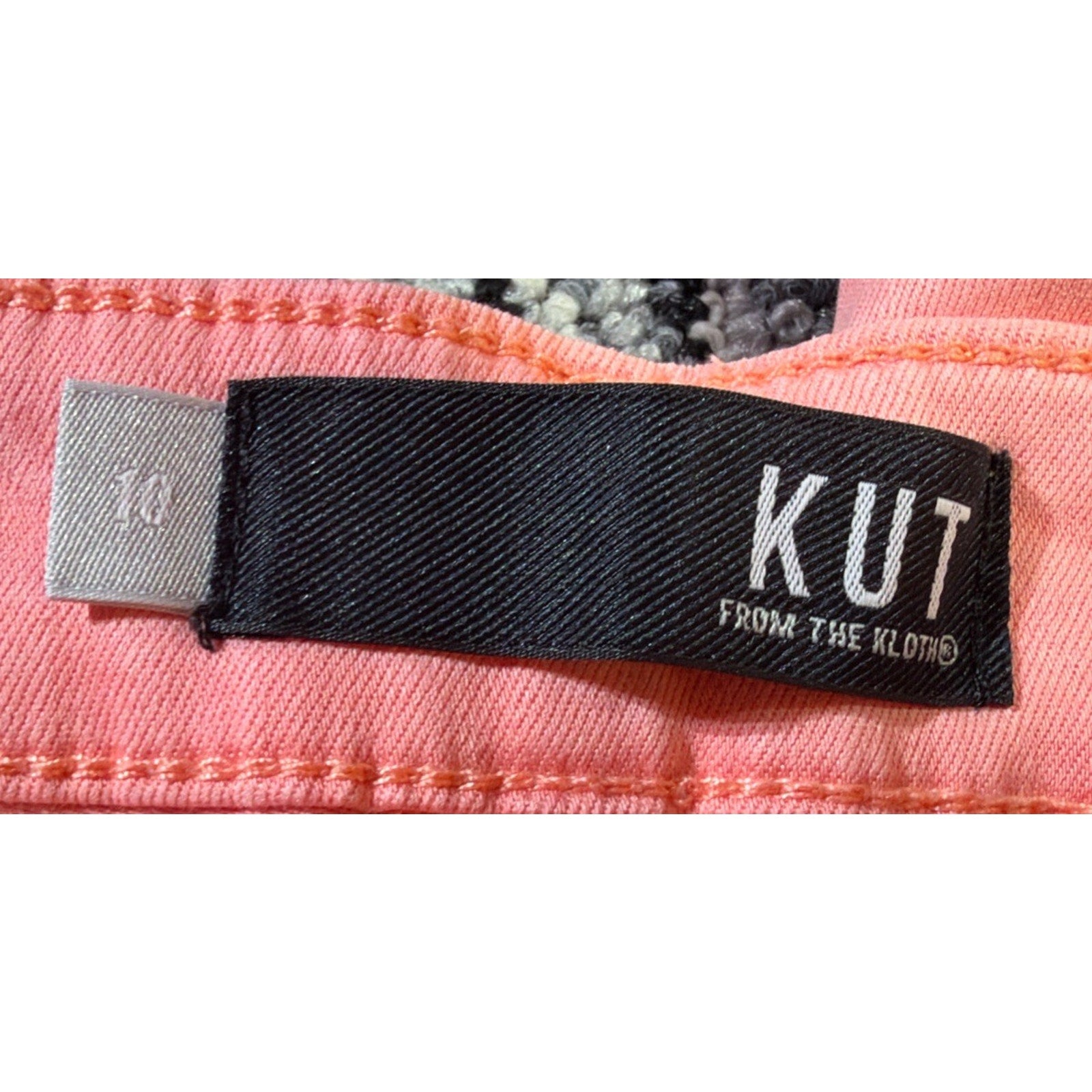 KUT from the Kloth AMY Blush Pink Straight Leg Crop Jeans Cuffed Hem Size 10