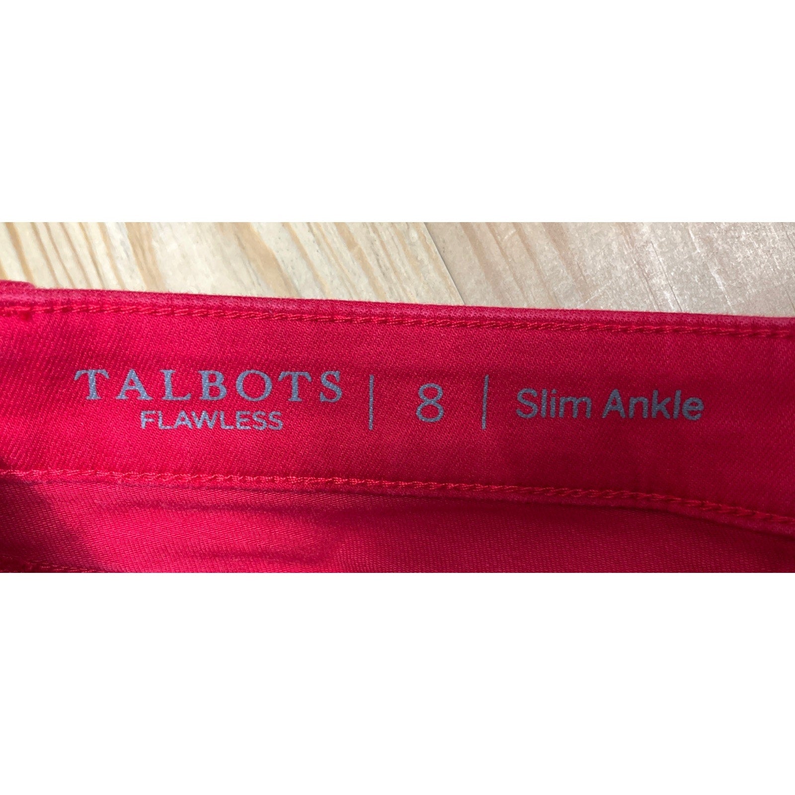 Talbots Women’s 8 Flawless Five Pockets Watermelon Red Slim Ankle Pants Jeans