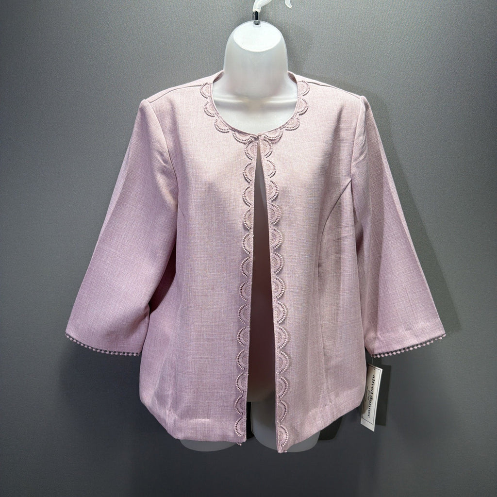 NWT Alfred Dunner Womens 12P Elegant Scroll Embroidered Lightweight Jacket