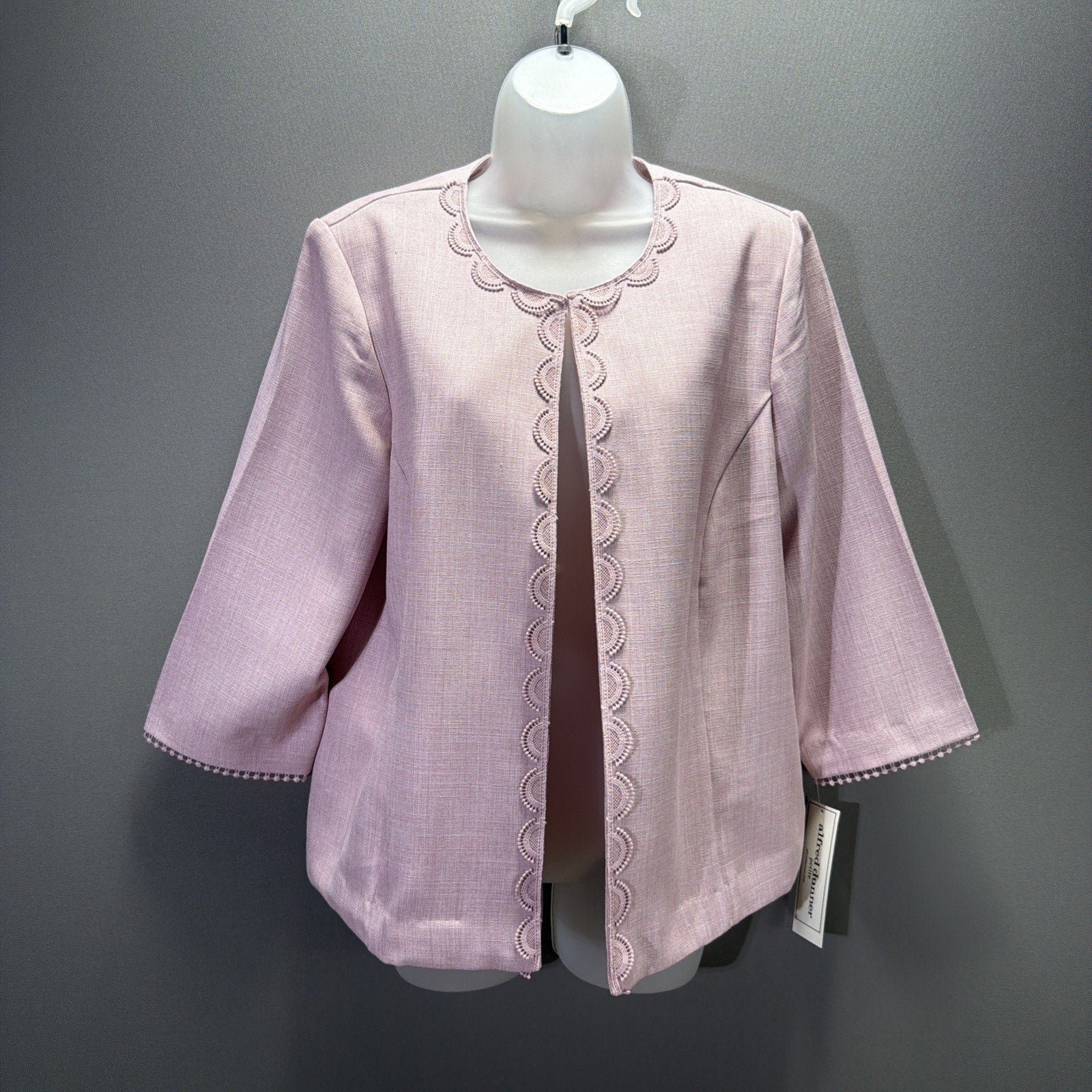 NWT Alfred Dunner Womens 12P Elegant Scroll Embroidered Lightweight Jacket