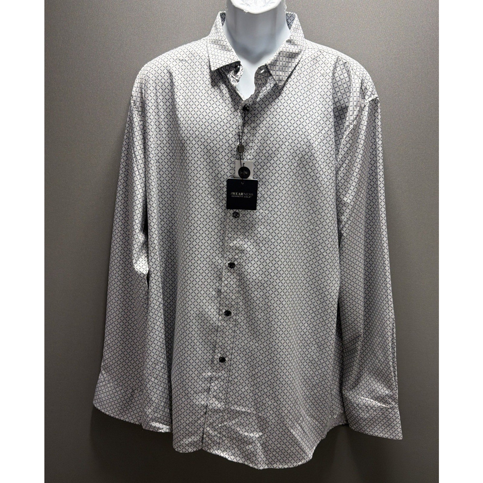 AWEARNESS KENNETH COLE Slim Non-Iron Moisture Wick Dress Shirt size 2X Tall NWT