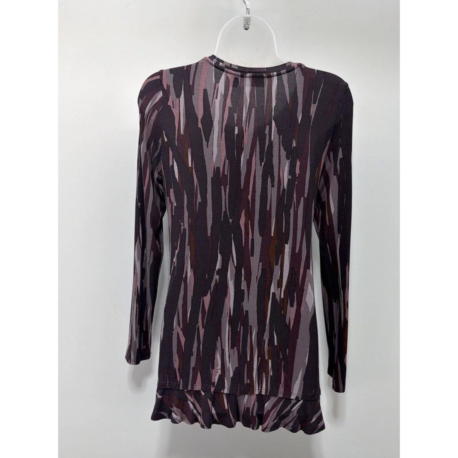 LOGO by Lori Goldstein Long sleeve Slouchy Abstract Rayon Blend Tunic Blouse XXS