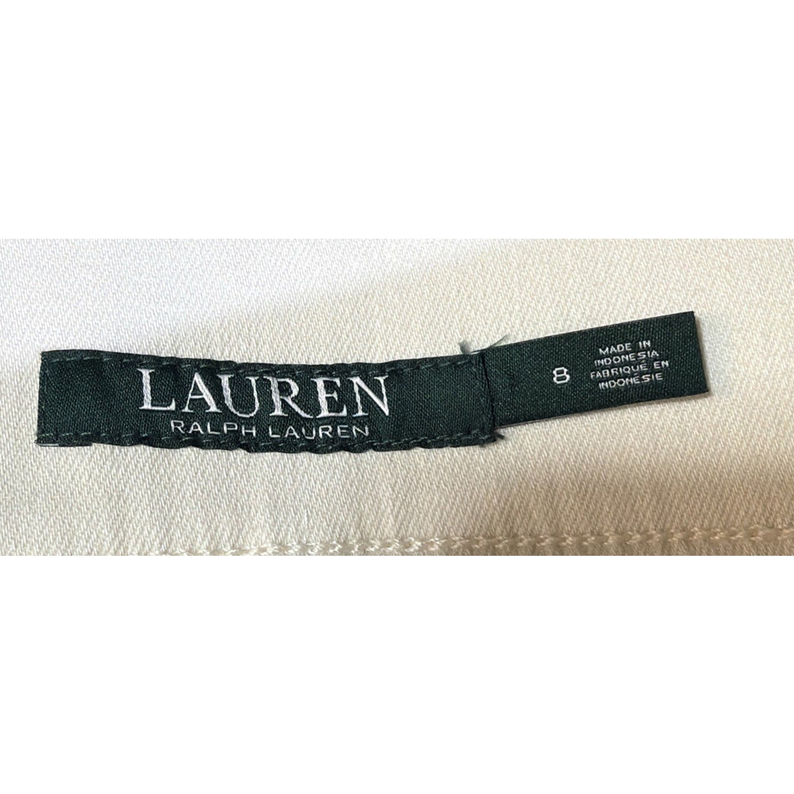 LRL RALPH LAUREN Ivory Cream Wide Band Modern Leggings Stretch Jeans Pants 8