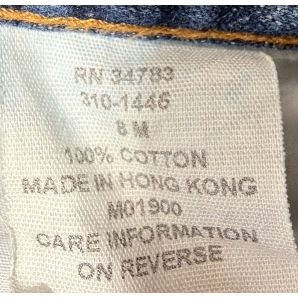 VINTAGE Lee Riveted Jeans Womens 8M Relaxed Cropped Blue Medium Wash
