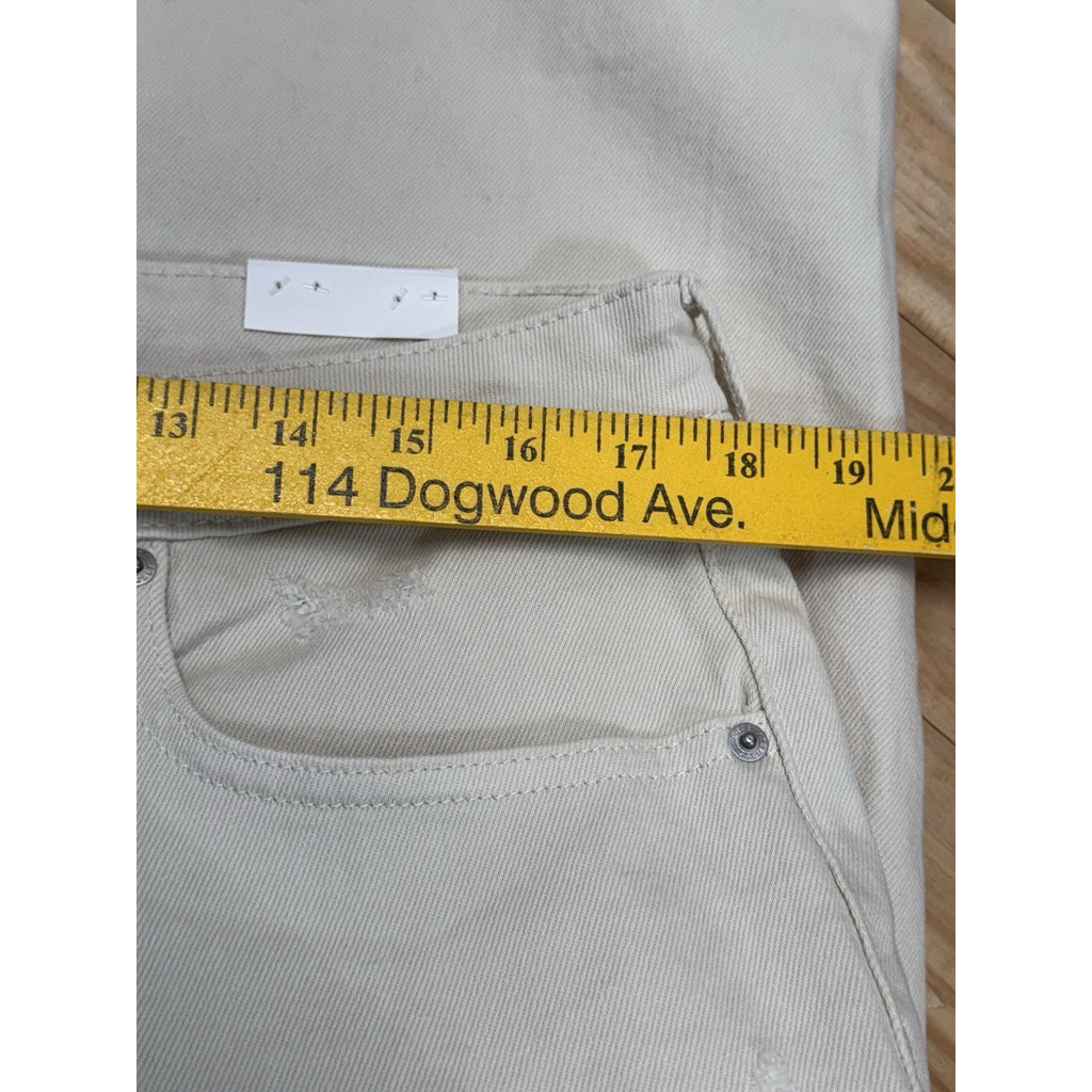 Free Assembly Women’s Denim Jeans Super High Rise Straight Size 14 Raw Hem