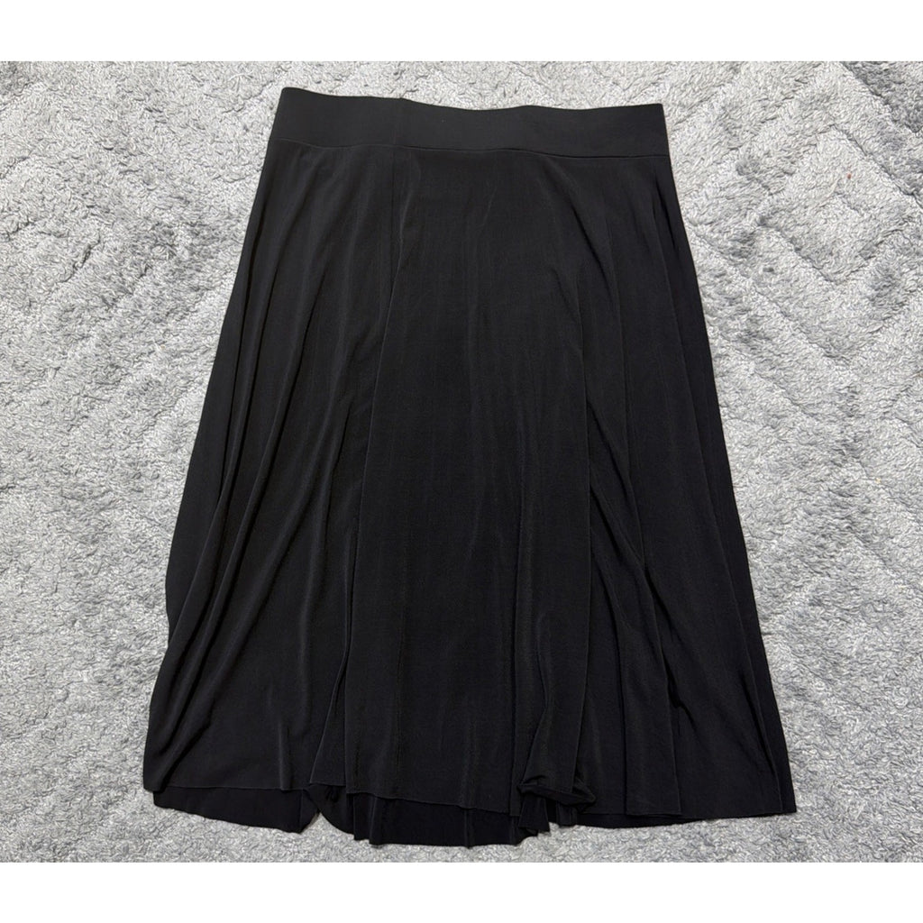 Covington Skirt Womens Large Black Flare Pull On Midi Career Casual