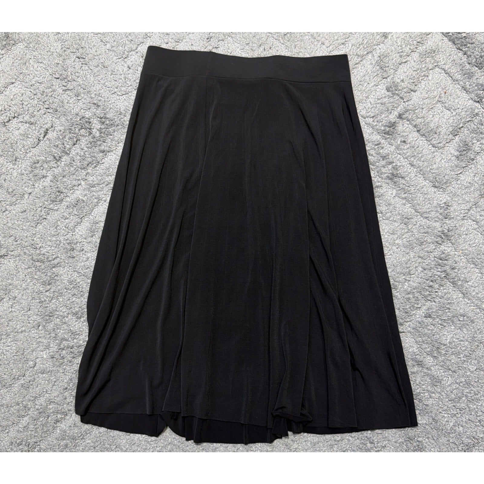 Covington Skirt Womens Large Black Flare Pull On Midi Career Casual