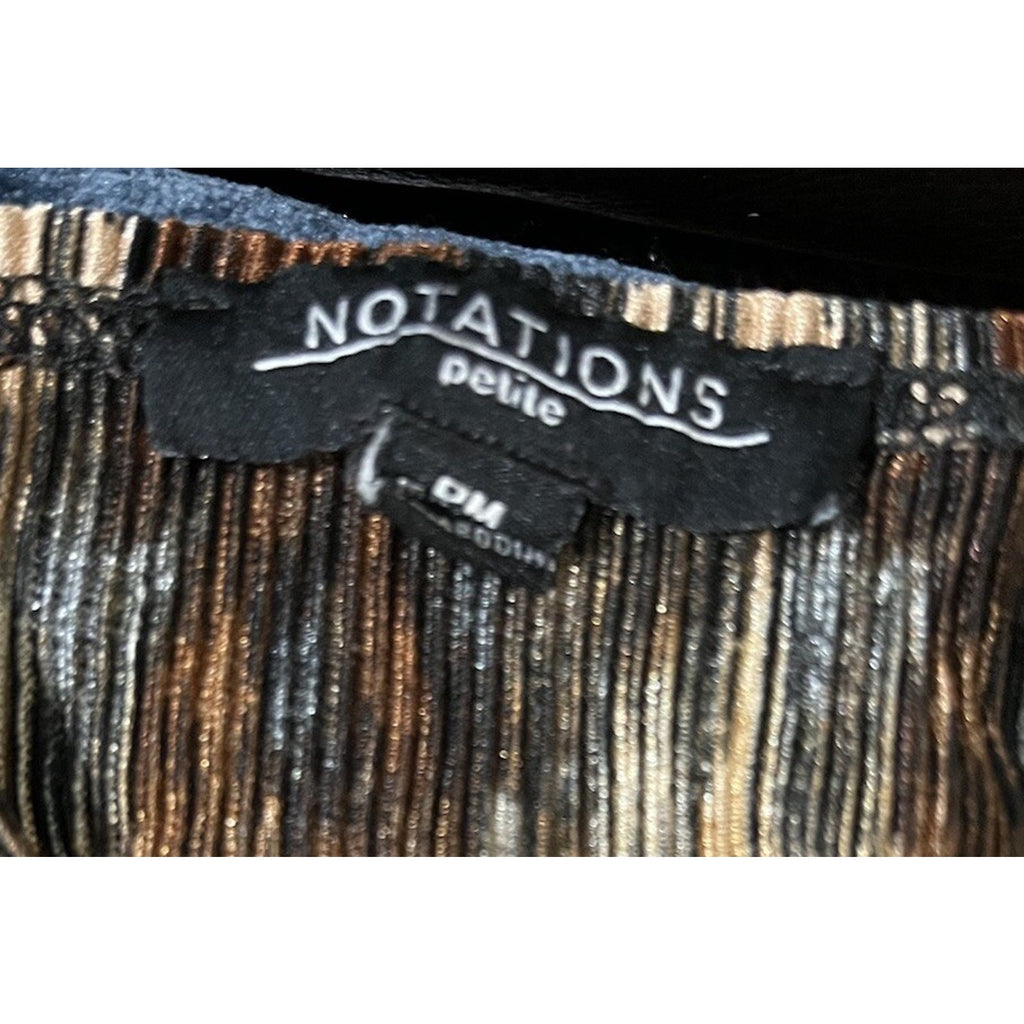 Notations Ladies Animal Print Split Front Top Brown Size M