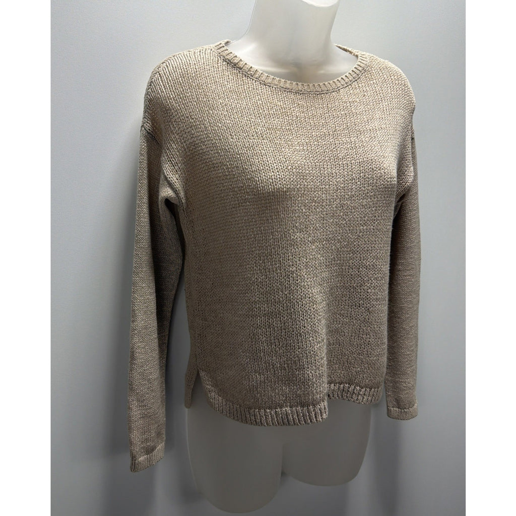 Loft Ann Taylor Sweater Women XSP Long Sleeve tan beige pullover Lightweight