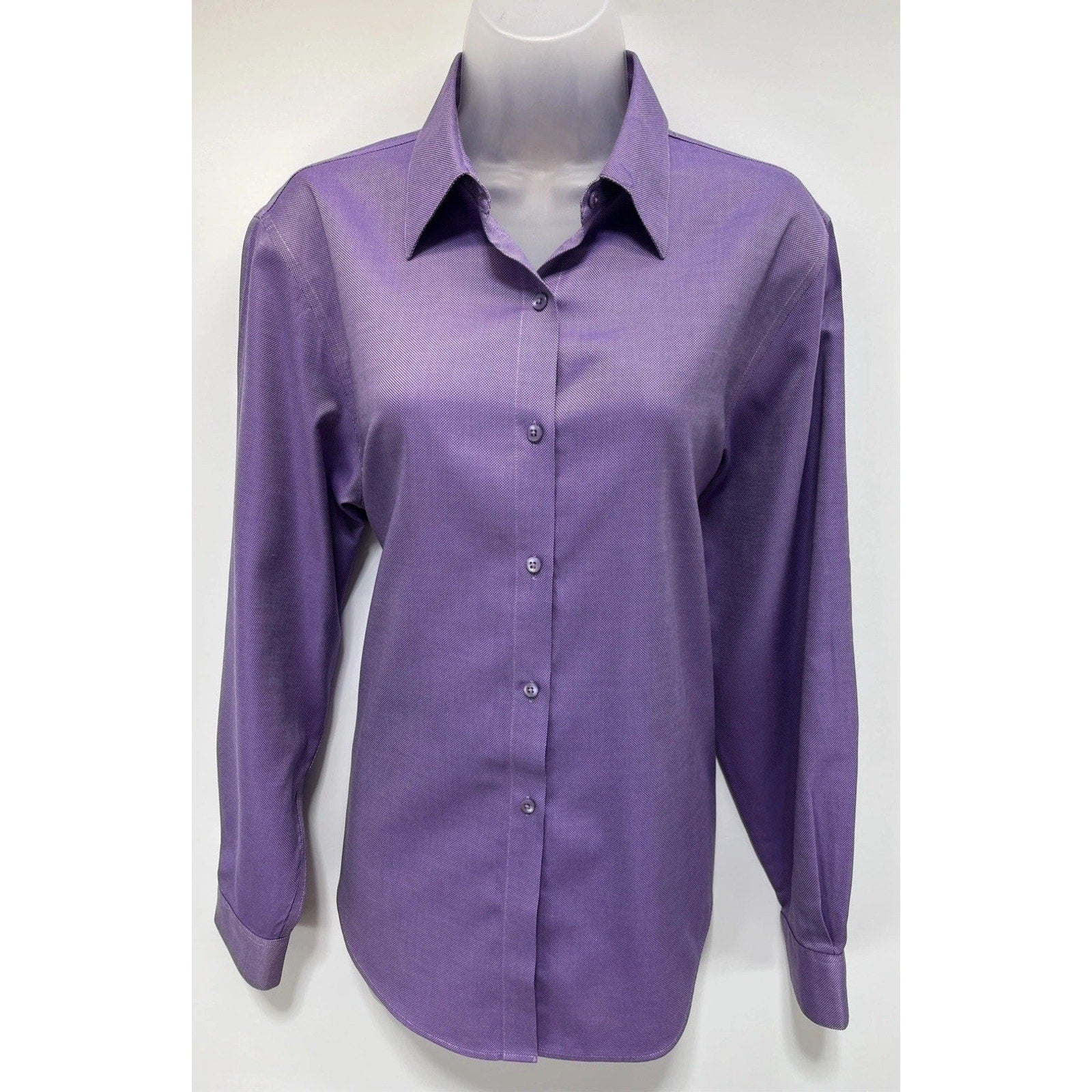 Talbots Wrinkle Resistant Purple LS Button Blouse Women’s Size 12