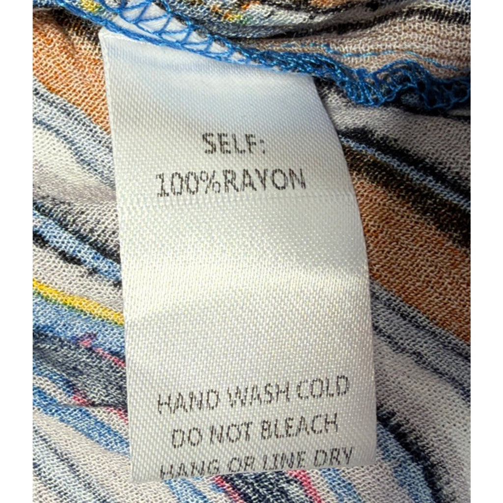 Easel Blouse Tank Womens S Stripe Crinkle Adjust Straps Smocked Bodice New