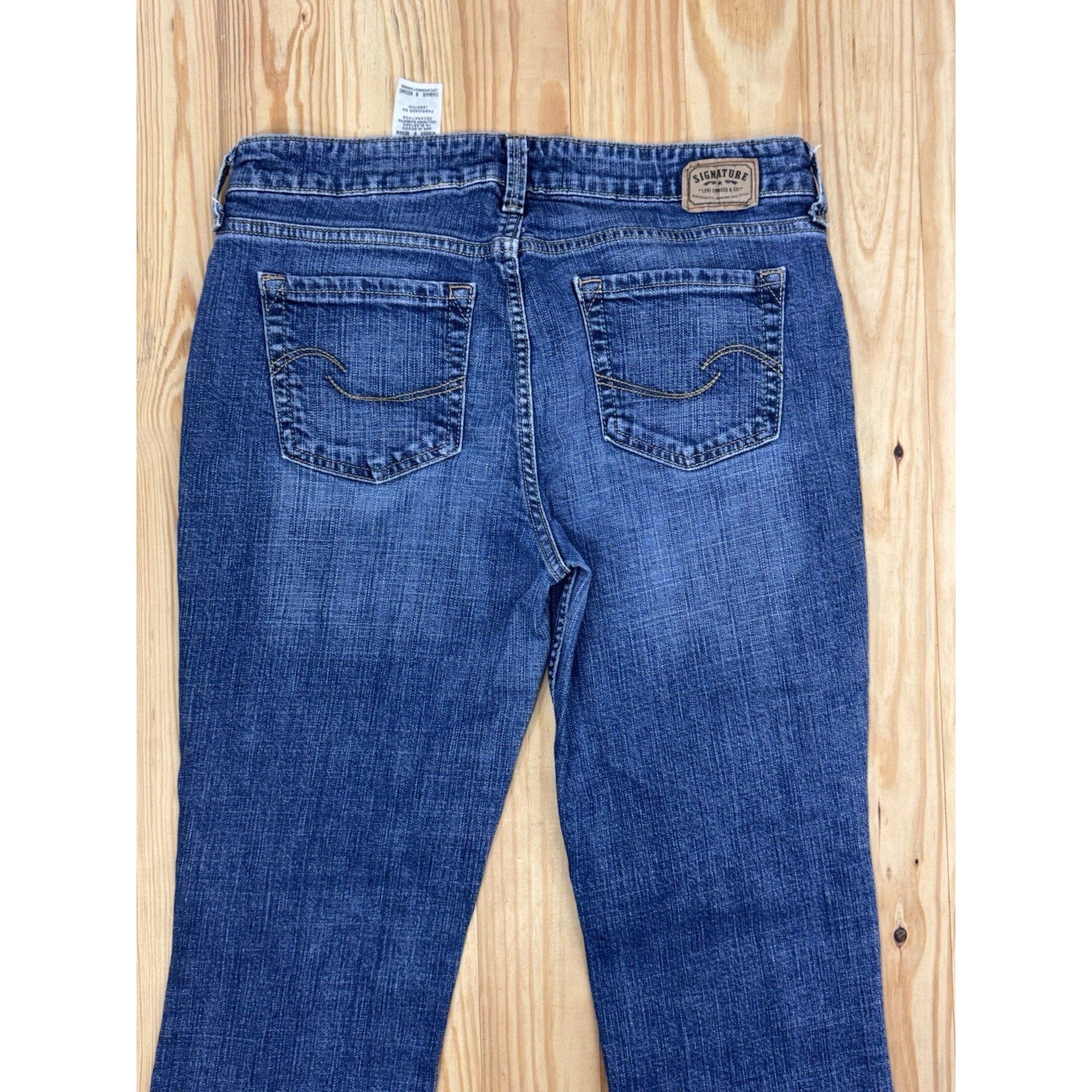Signature by Levi Strauss and Co. Womens Low Rise Bootcut Jeans Size 8 Hemmed 26
