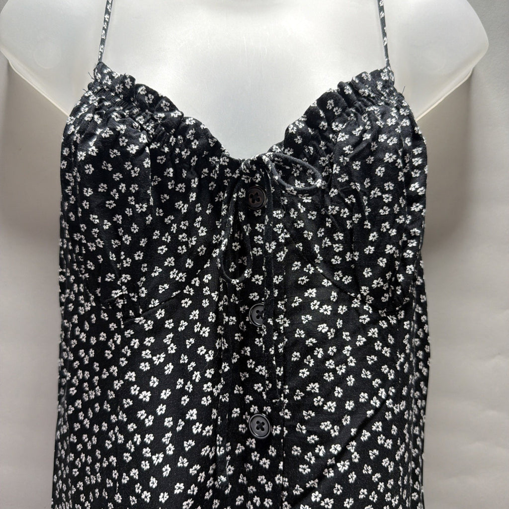 Aeropostale Women’s Floral Button Front Mini Dress Size Small NWT Black