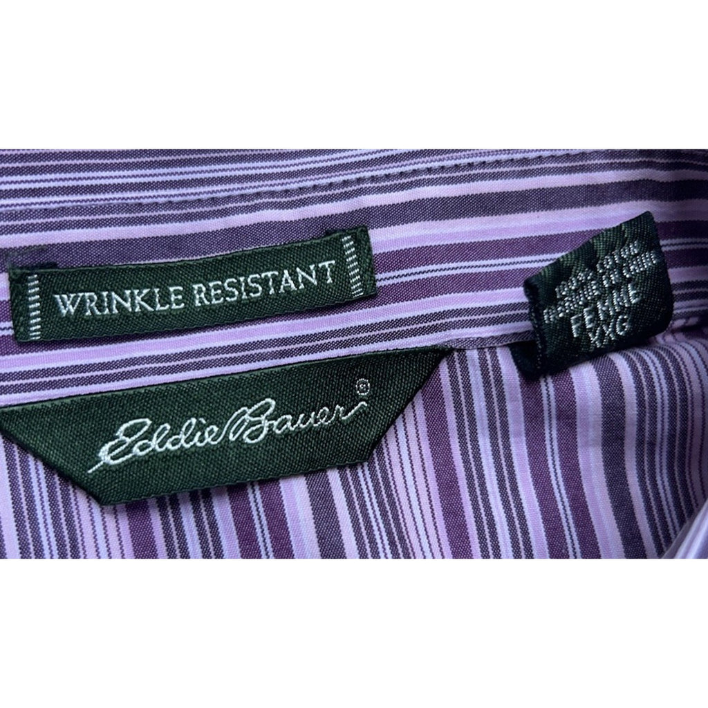 EDDIE BAUER WOMEN'S WRINKLE RESISTANT STRIPED COTTON SHIRT - SIZE XXL 9647.