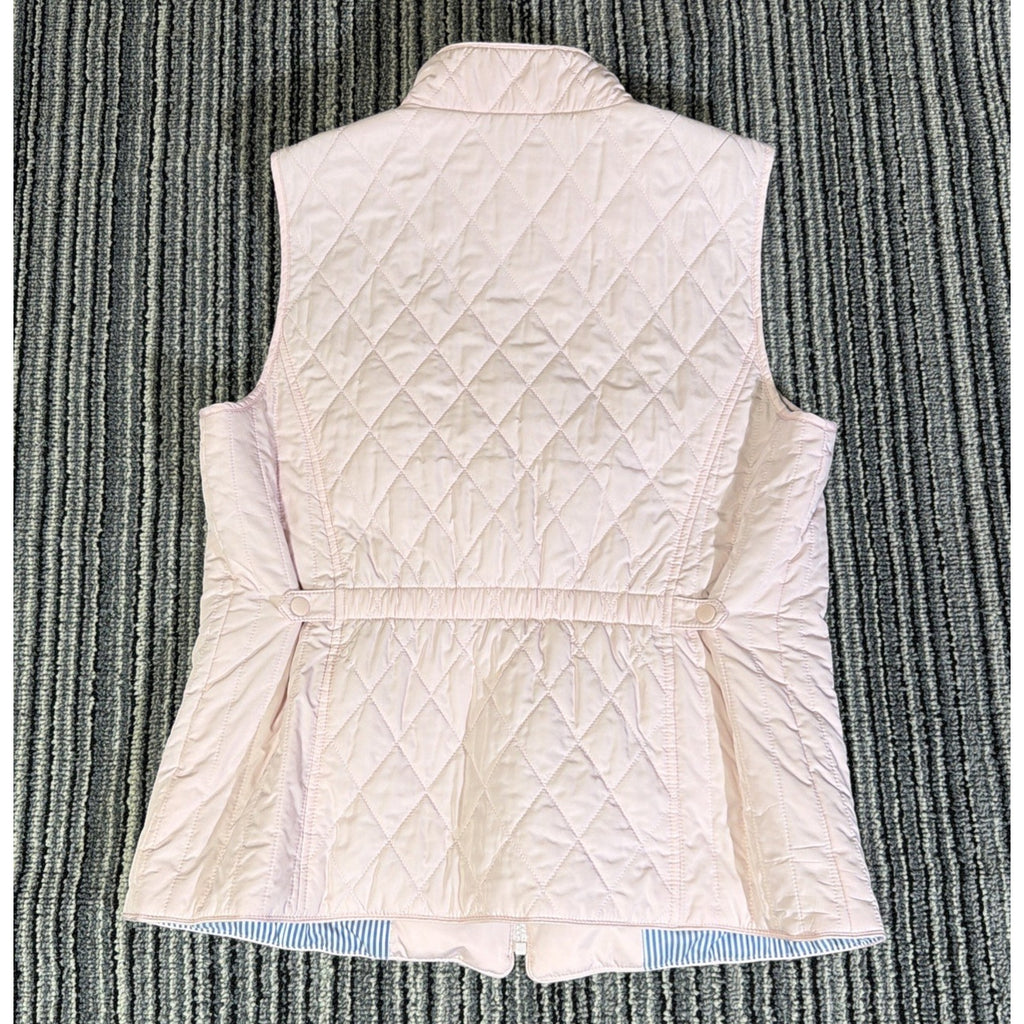 Talbots Women’s Light Pink Quilted Lightweight Puffer Vest Full Zip Large