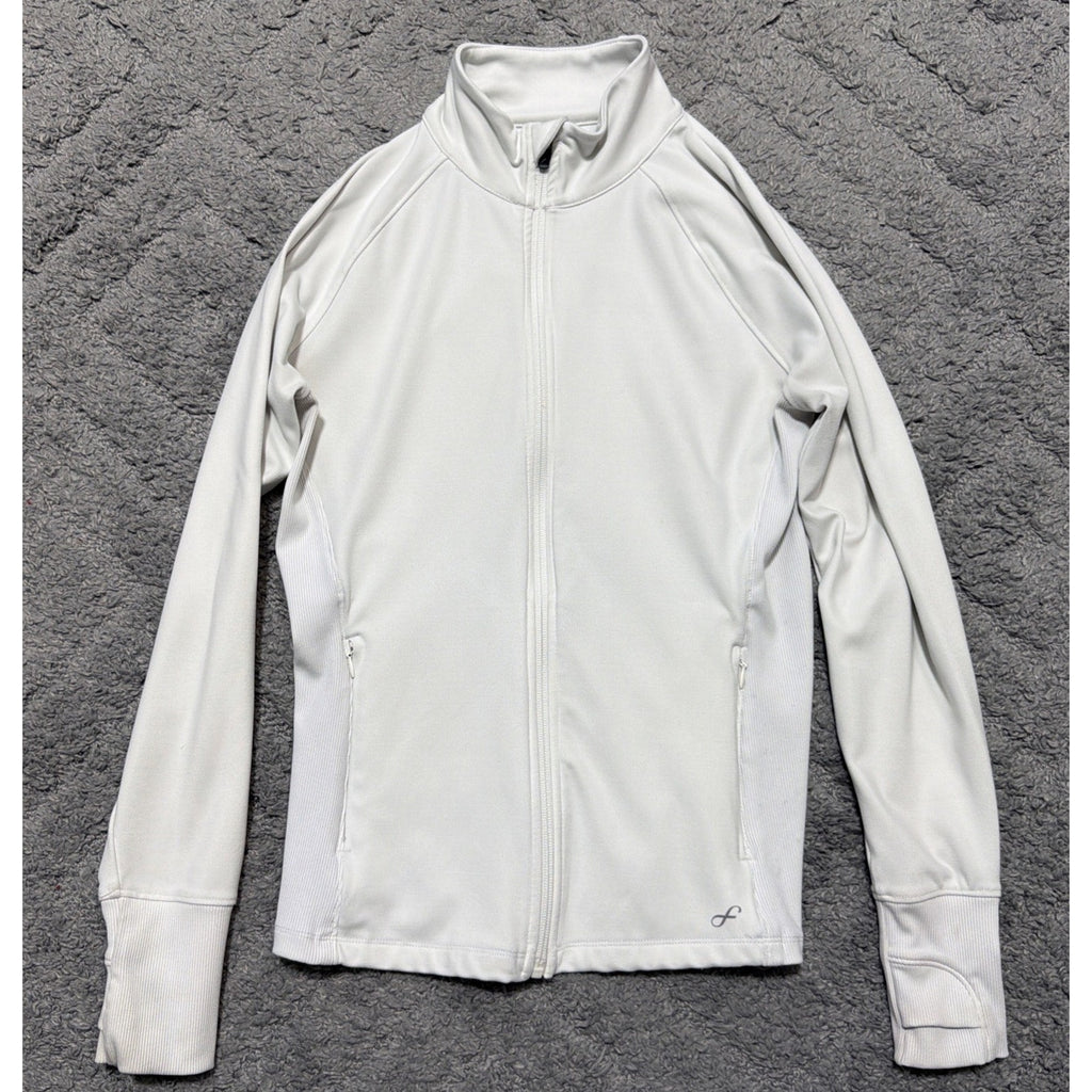 Freely Women's Haven Luxe Jacket White Sz Small Running Athleisure Sport
