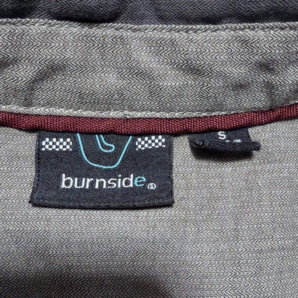 Burnside Men's Gray Long Sleeve Yarn Dyed Button Down Cargo Shirt Size Small