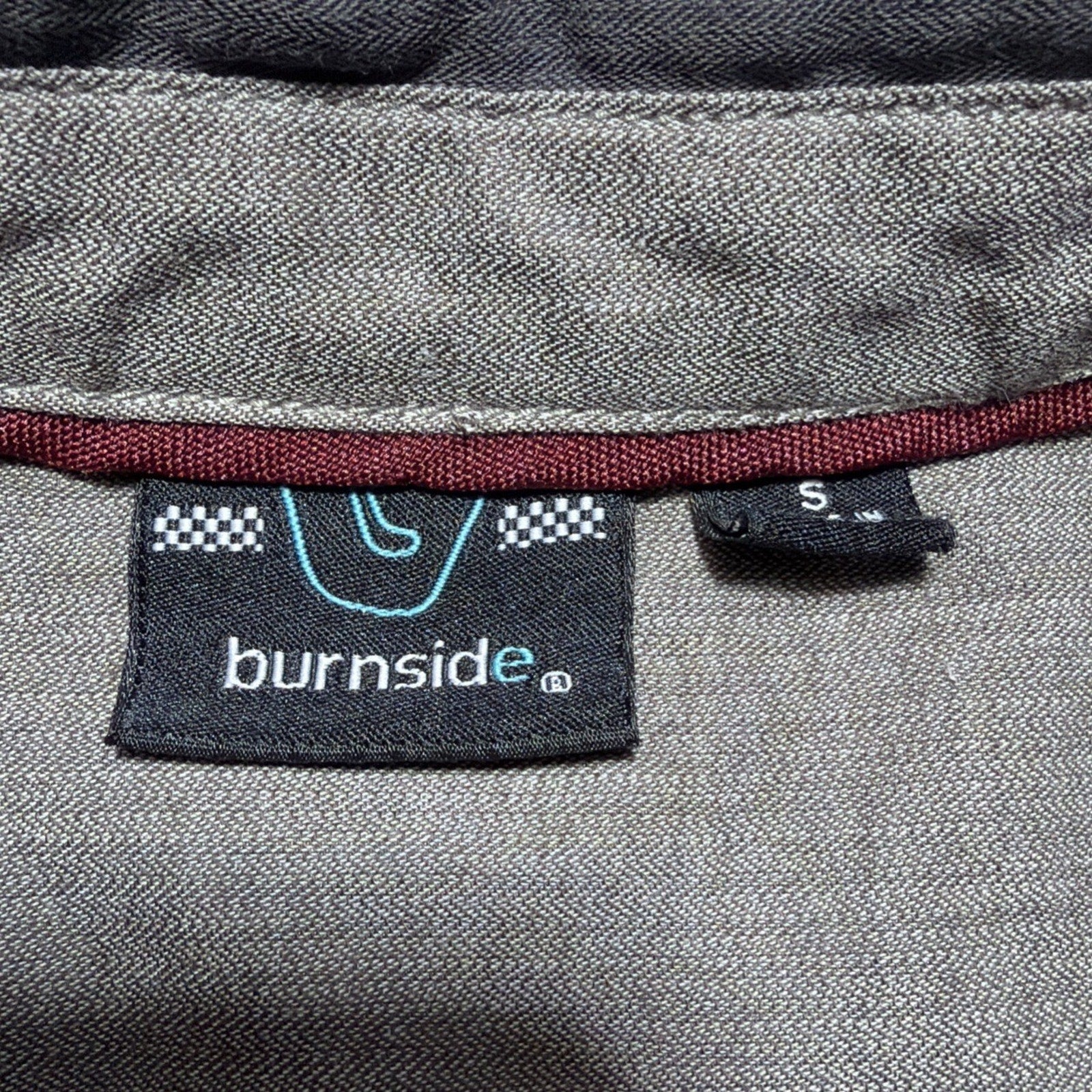 Burnside Men's Gray Long Sleeve Yarn Dyed Button Down Cargo Shirt Size Small