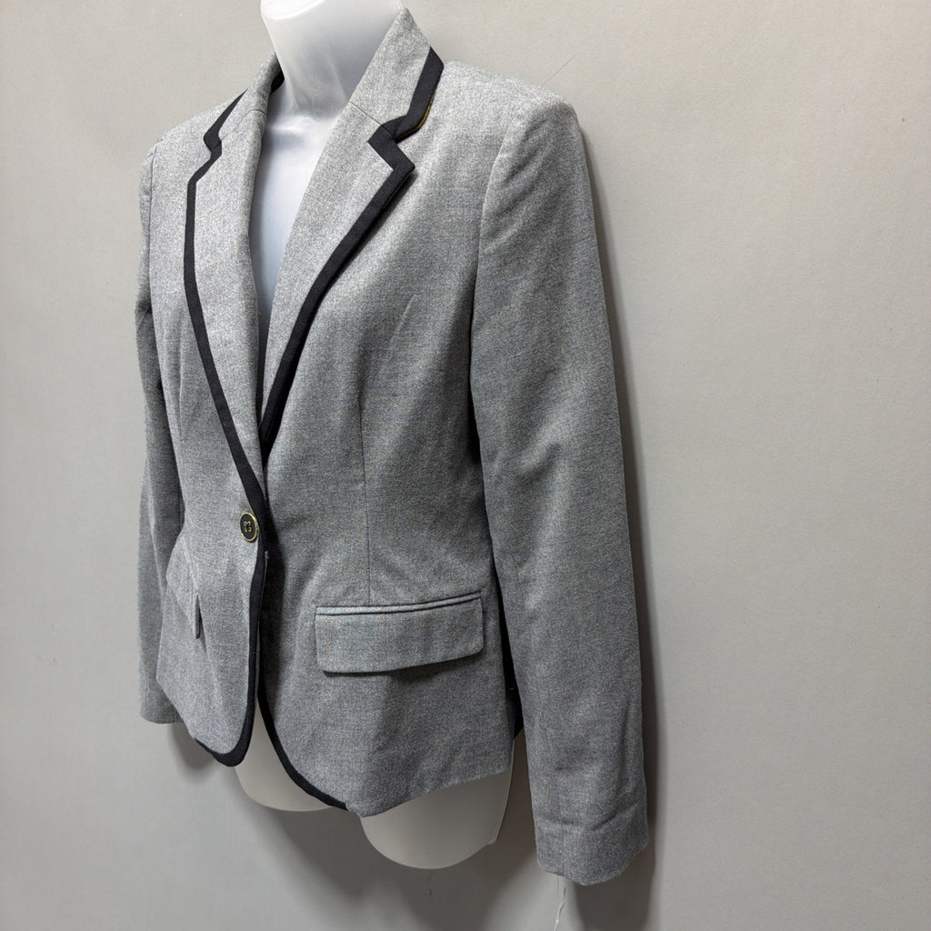MERONA Blazer 6 Womens Gray Single Button Wool Blend NWT