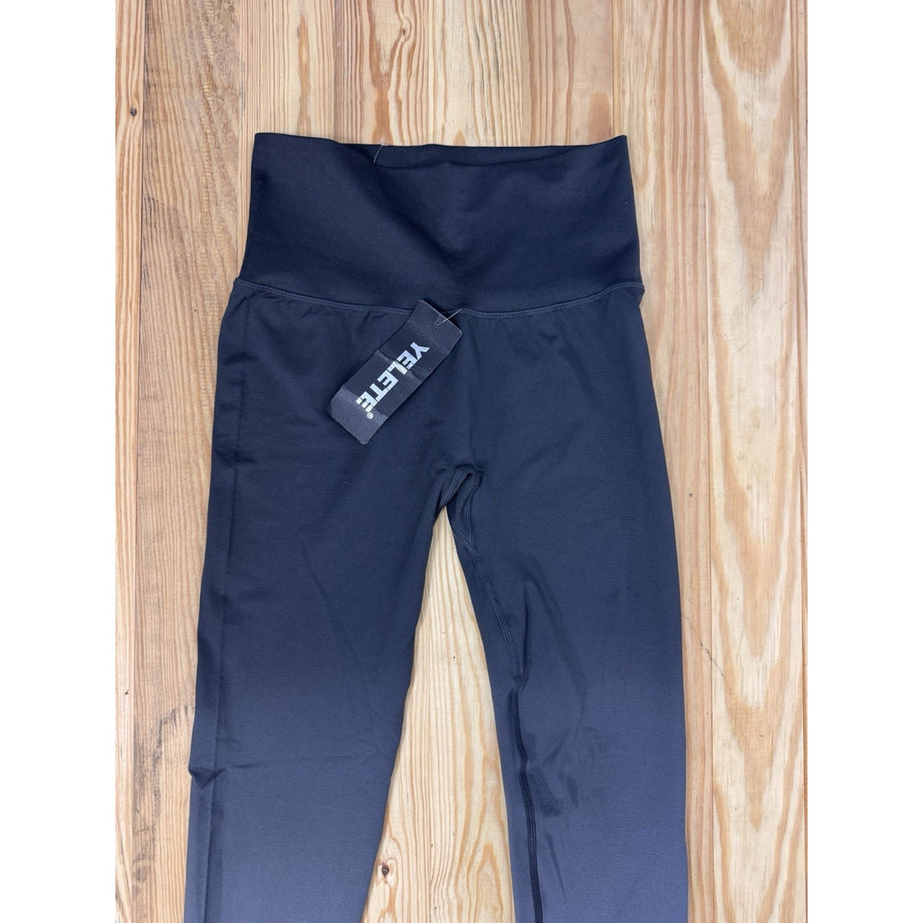 Yelete Womens Buttery Soft Leggings Pants Black Gray Ombré Stretch Size Large