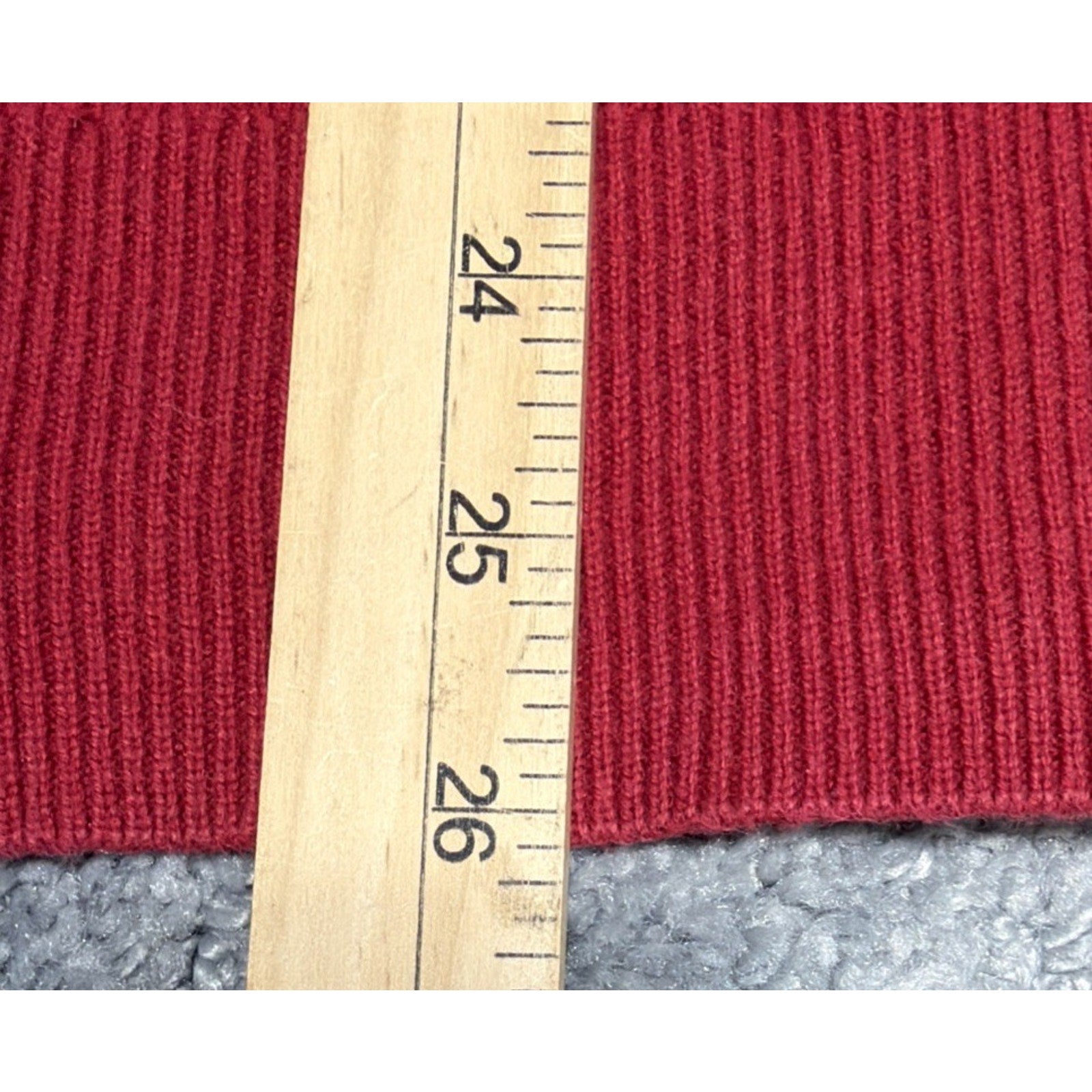 Eddie Bauer Womens Sweater XXL Red Mock Neck Cardigan Full Zip Ribbed Cotton