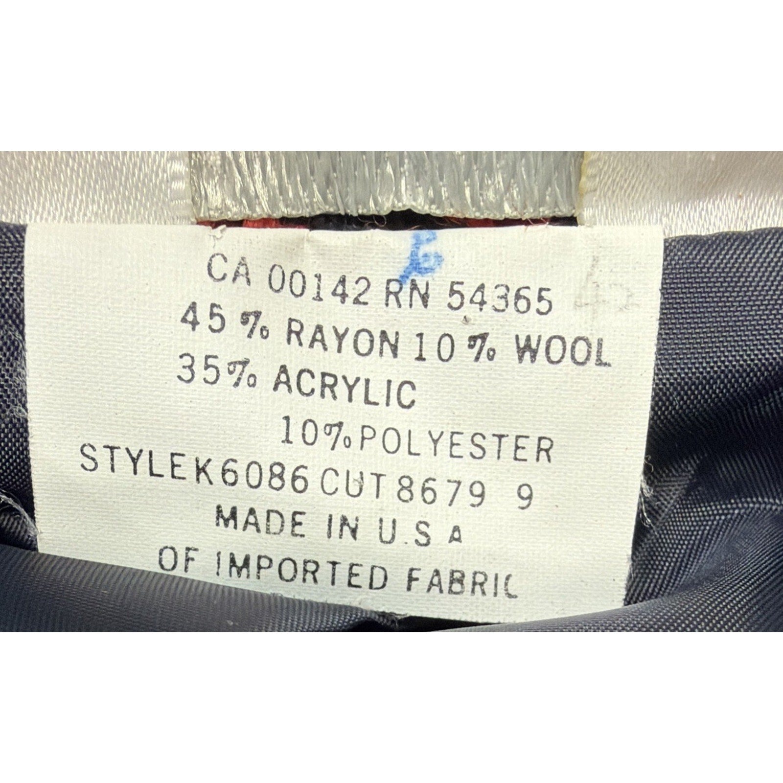 Tan Jay Women Red Navy Plaid Wool Blend Blazer Jacket Size L VINTAGE Classic