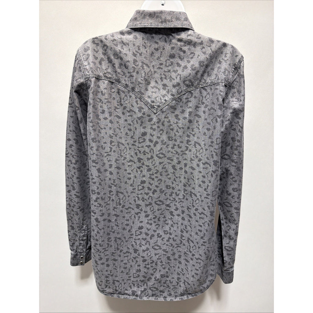 ROCK 47 By WRANGLER Womens Western Cowgirl Pearl Snap Front Shirt Size L