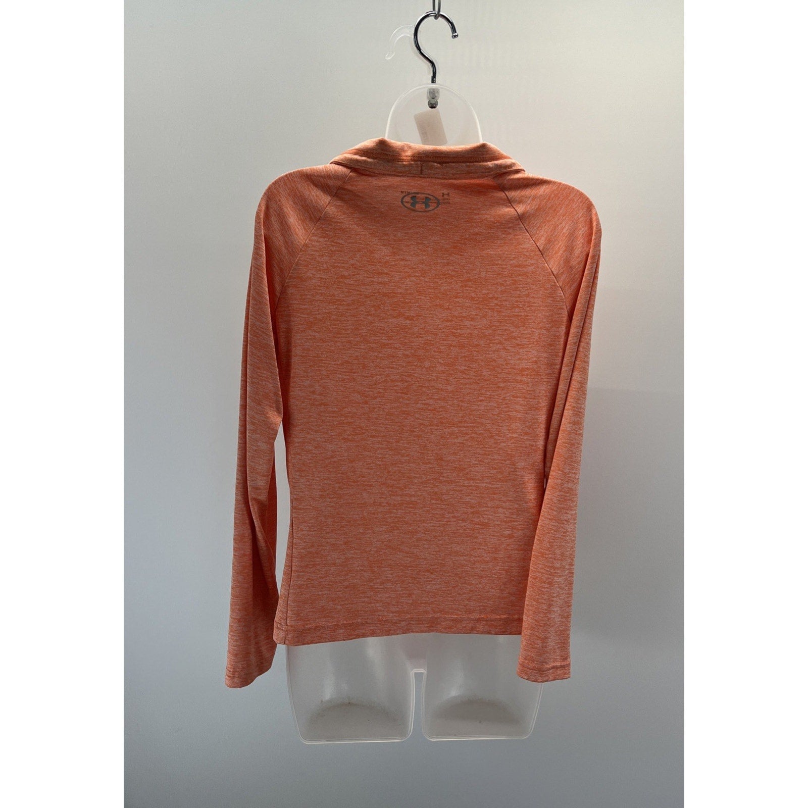 Under Armour Women Activewear Full Zip Jacket M Orange HeatGear Loose Mock Neck