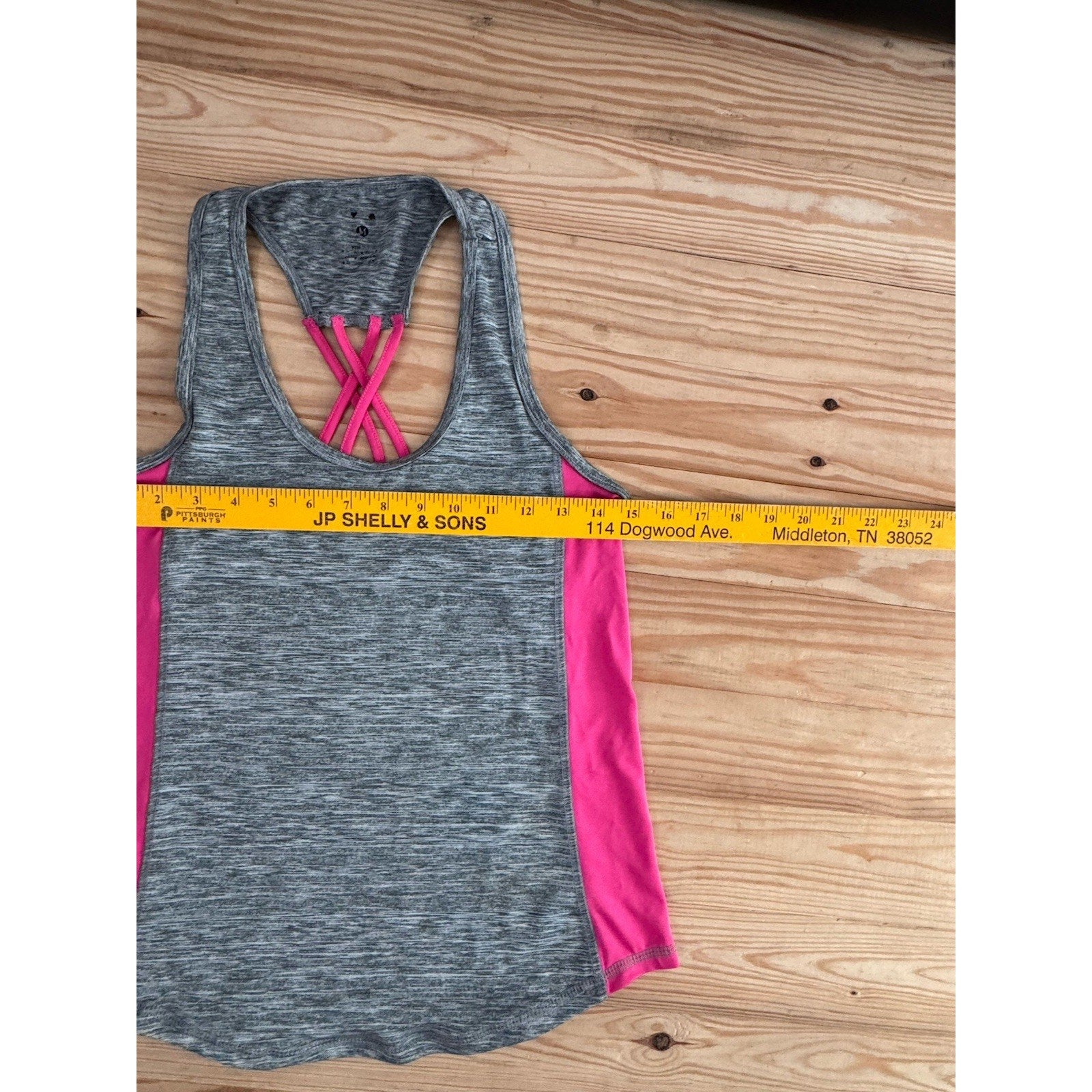 TEK GEAR Women's Tek Gear Elastic Back Workout Tank Gray Pink Size Medium