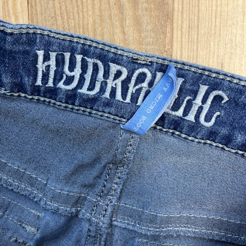 Hydraulic Lola Curvy Micro Boot Womens 5 Jeans Embroidered Pockets 26x26