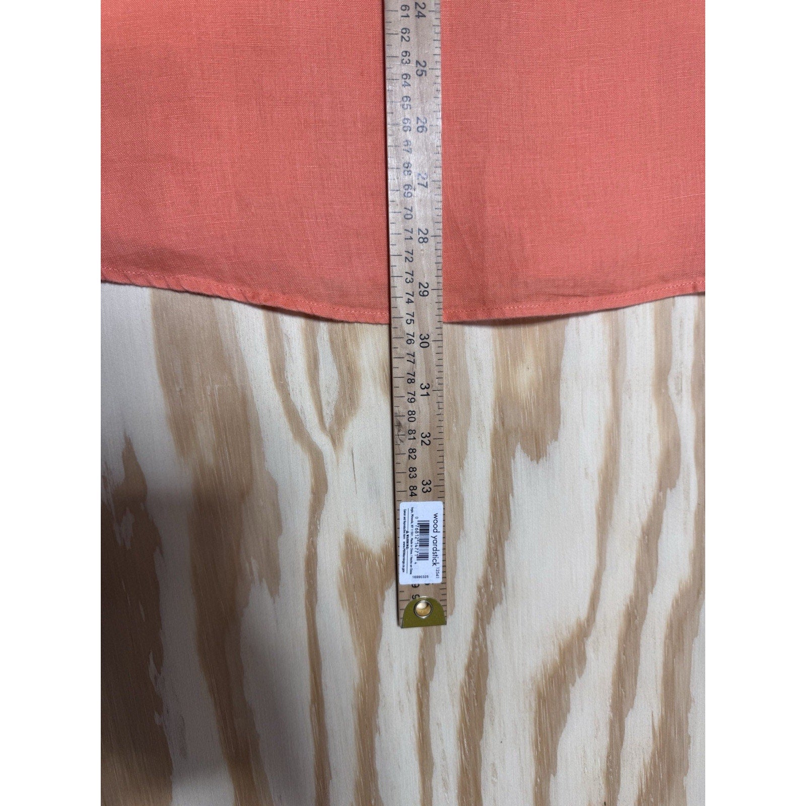 Ellen Tracy 100% Linen Blouse Womens M Coral Orange Tunic Popover 3/4 Sl