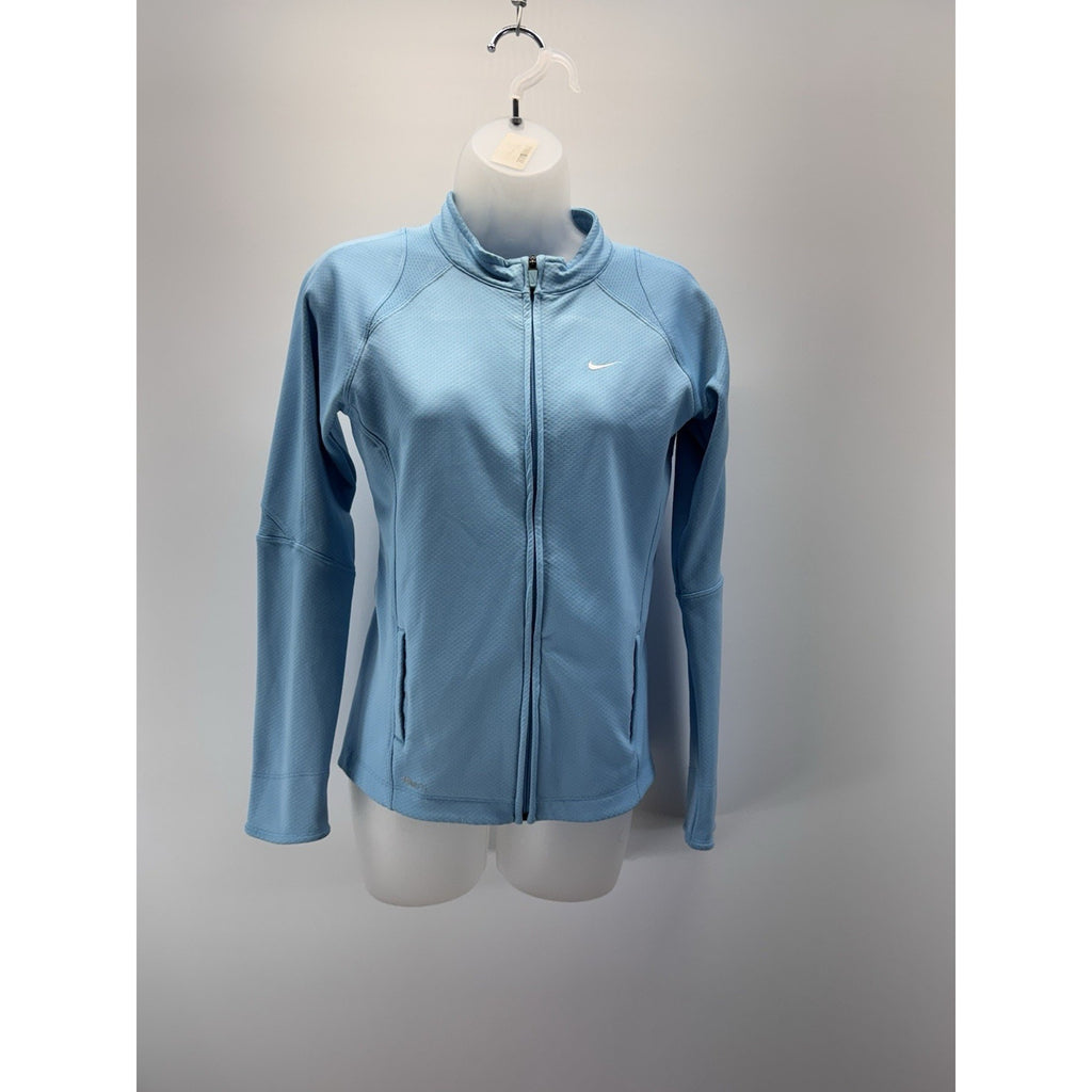 NIKE Running NikeFit Light Blue Full Zip Pocket Athletic Jacket Women’s Size XL