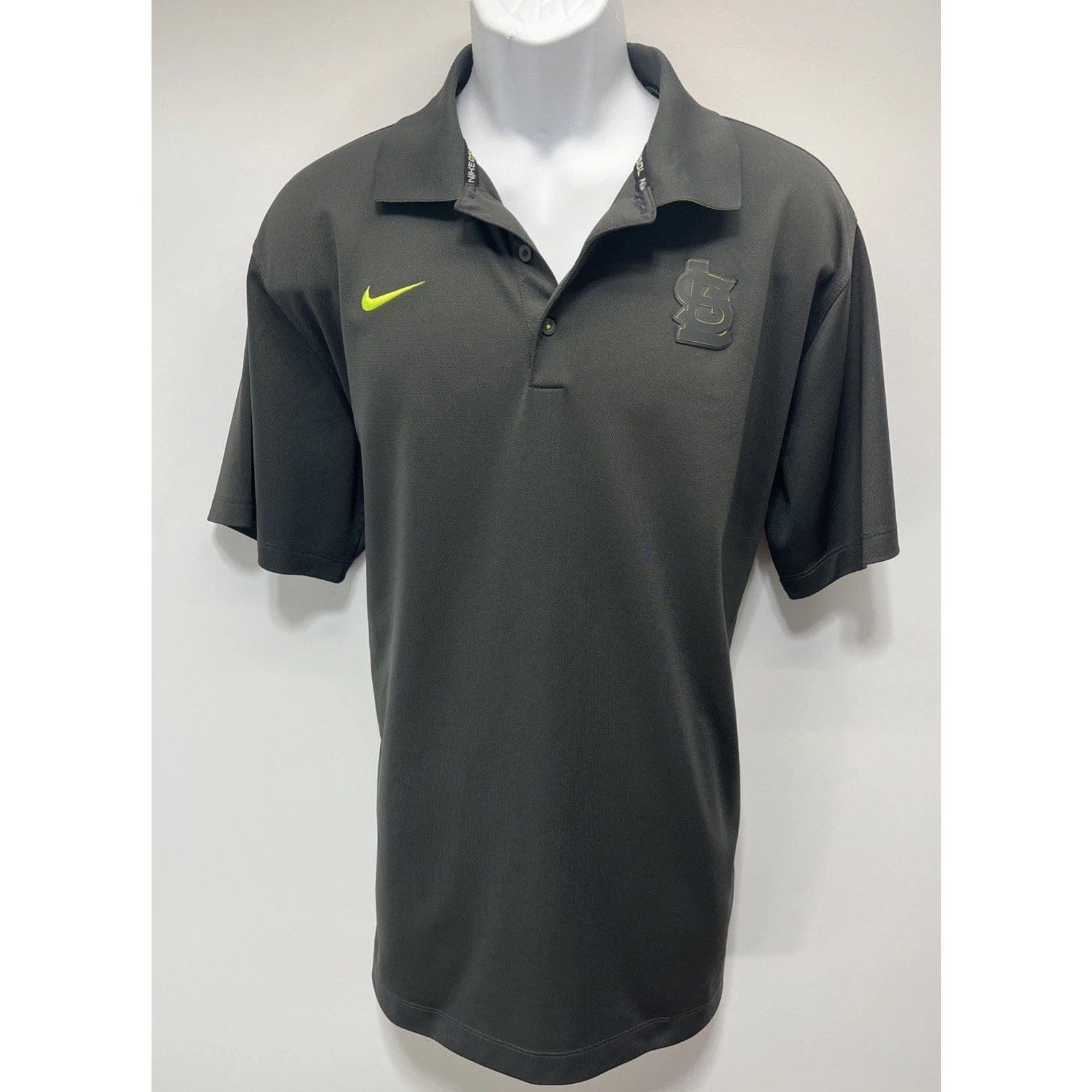 St. Louis Cardinals Nike Baseball Dri-Fit Polo XL Men Green Polyester